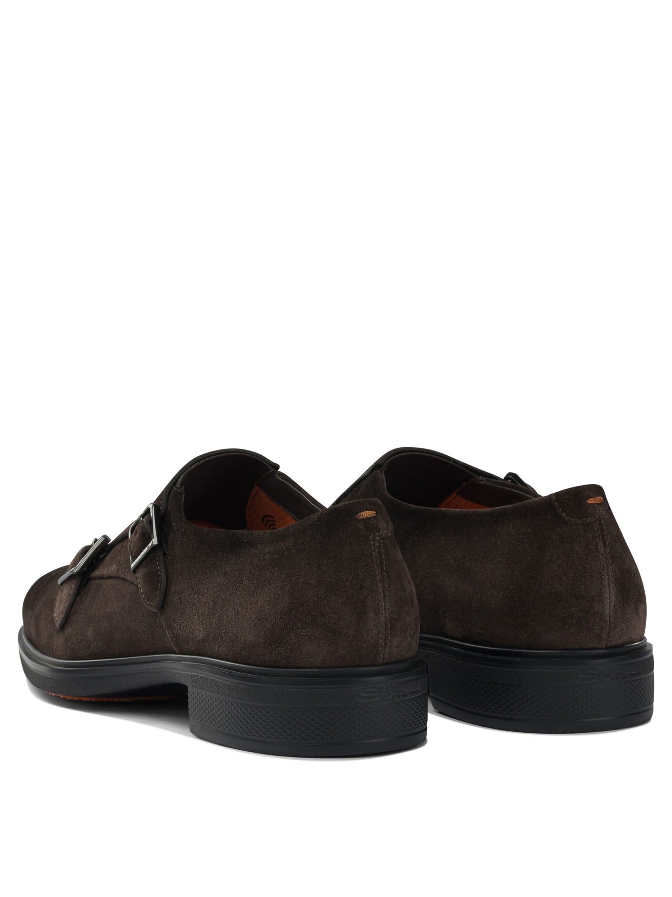 Santoni Suede Double Buckle Loafers