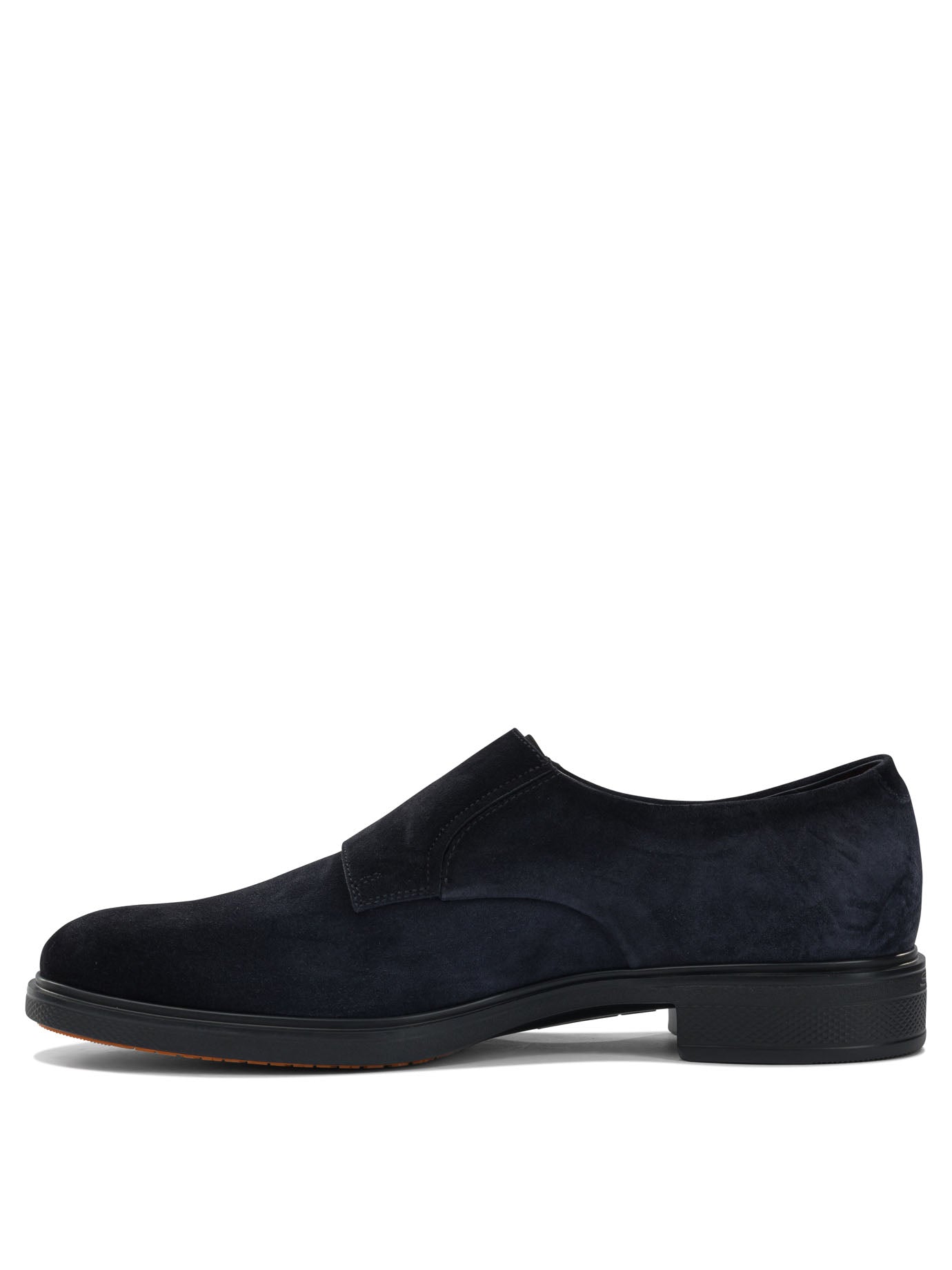 Santoni Suede Double Buckle Loafers