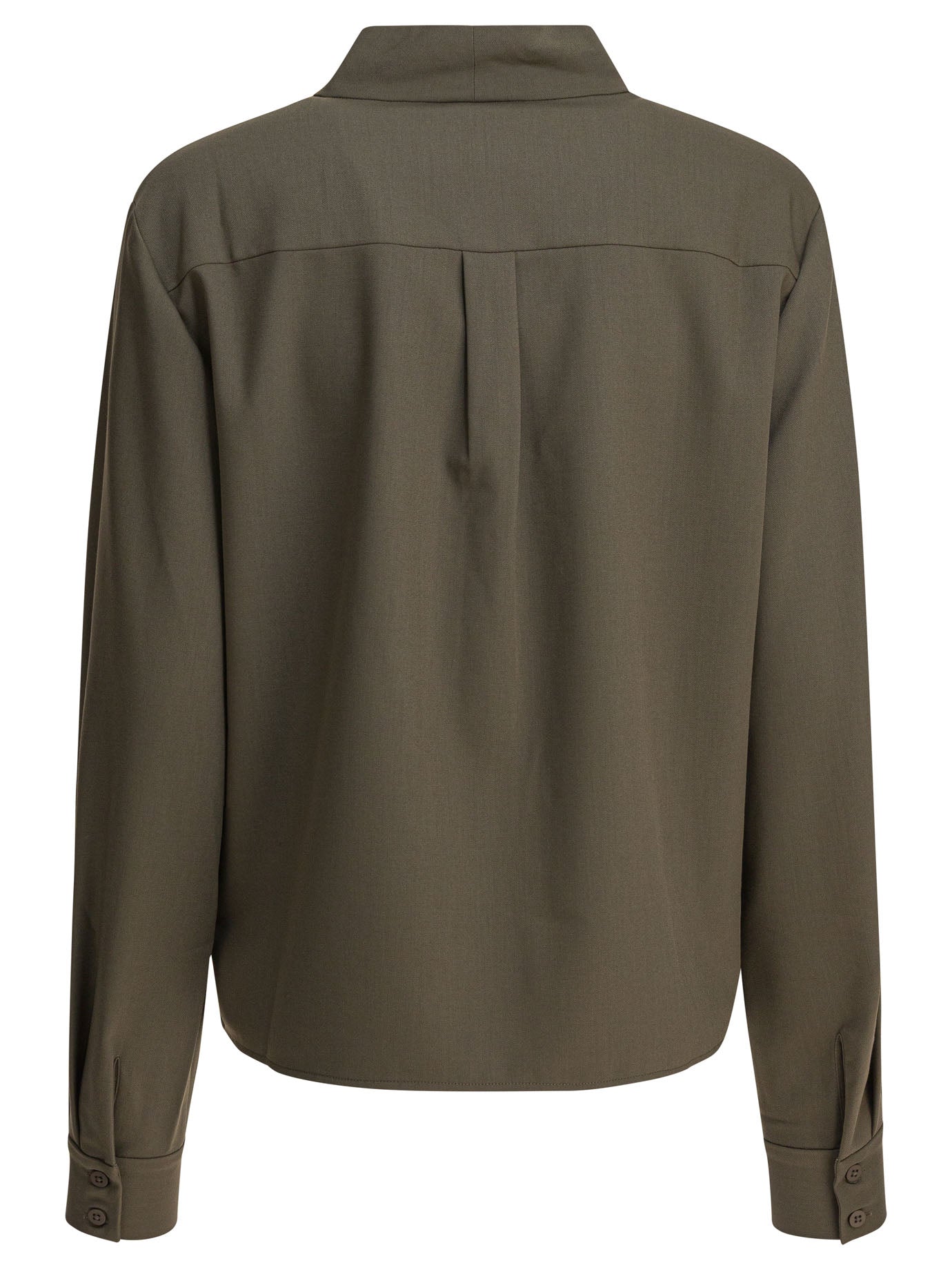 Self-portrait Twill Blouse With Bow Collar