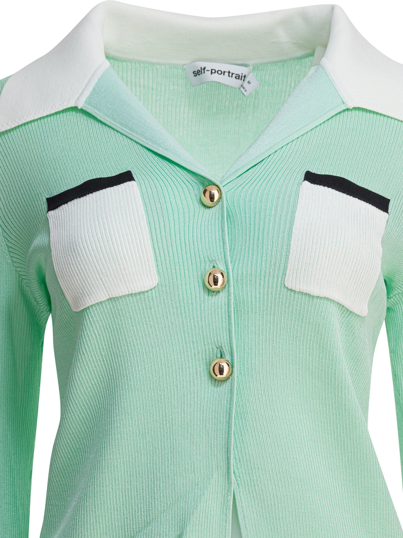 Self-portrait Ribbed Viscose Peplum Top