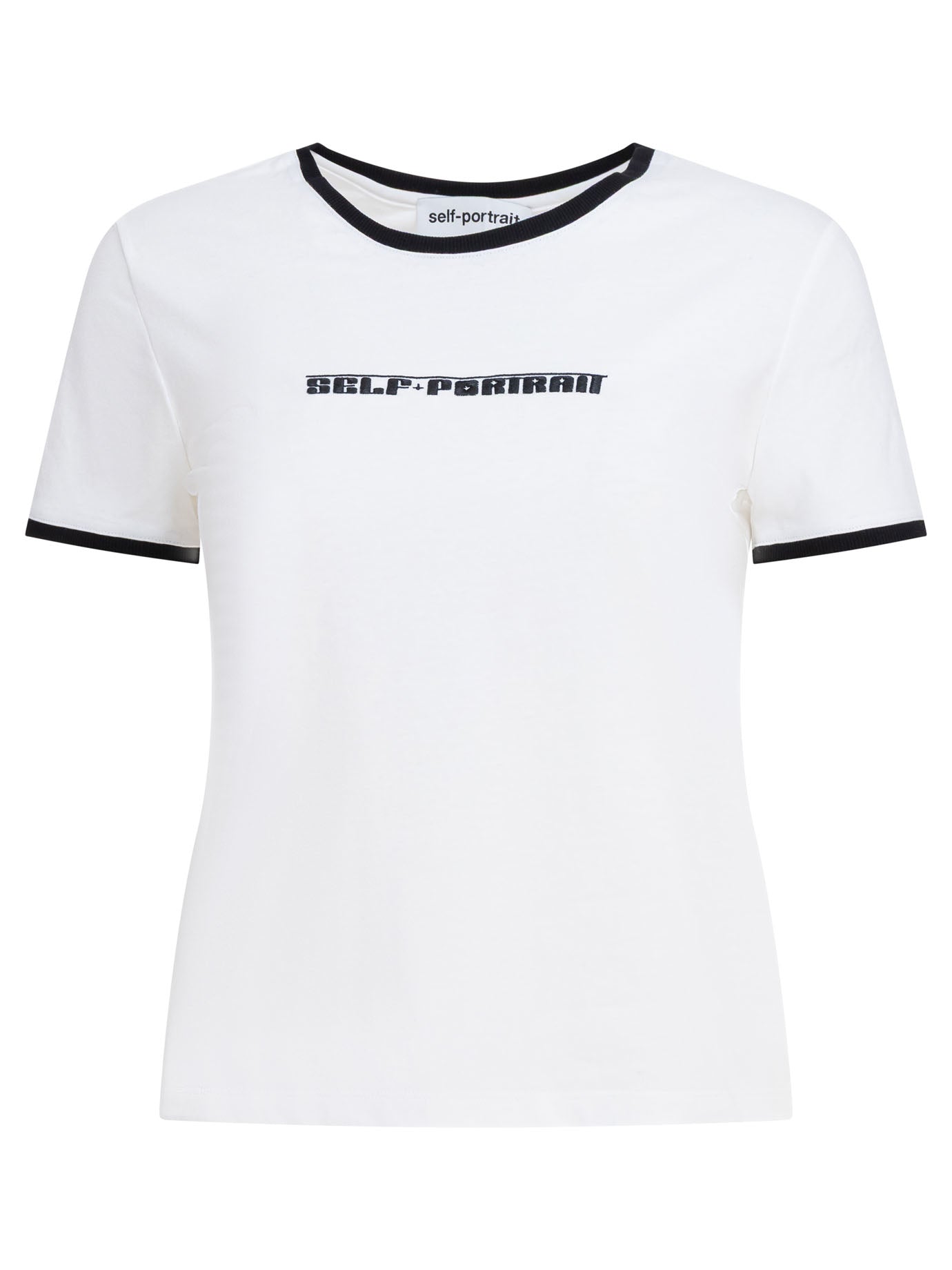 Self-portrait Crew-Neck T-Shirt With Embroidered Logo