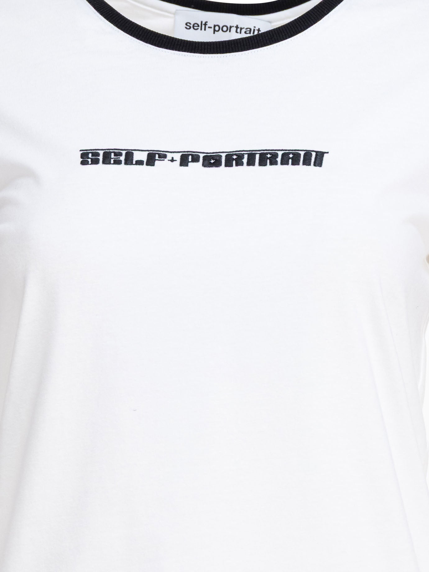 Self-portrait Crew-Neck T-Shirt With Embroidered Logo