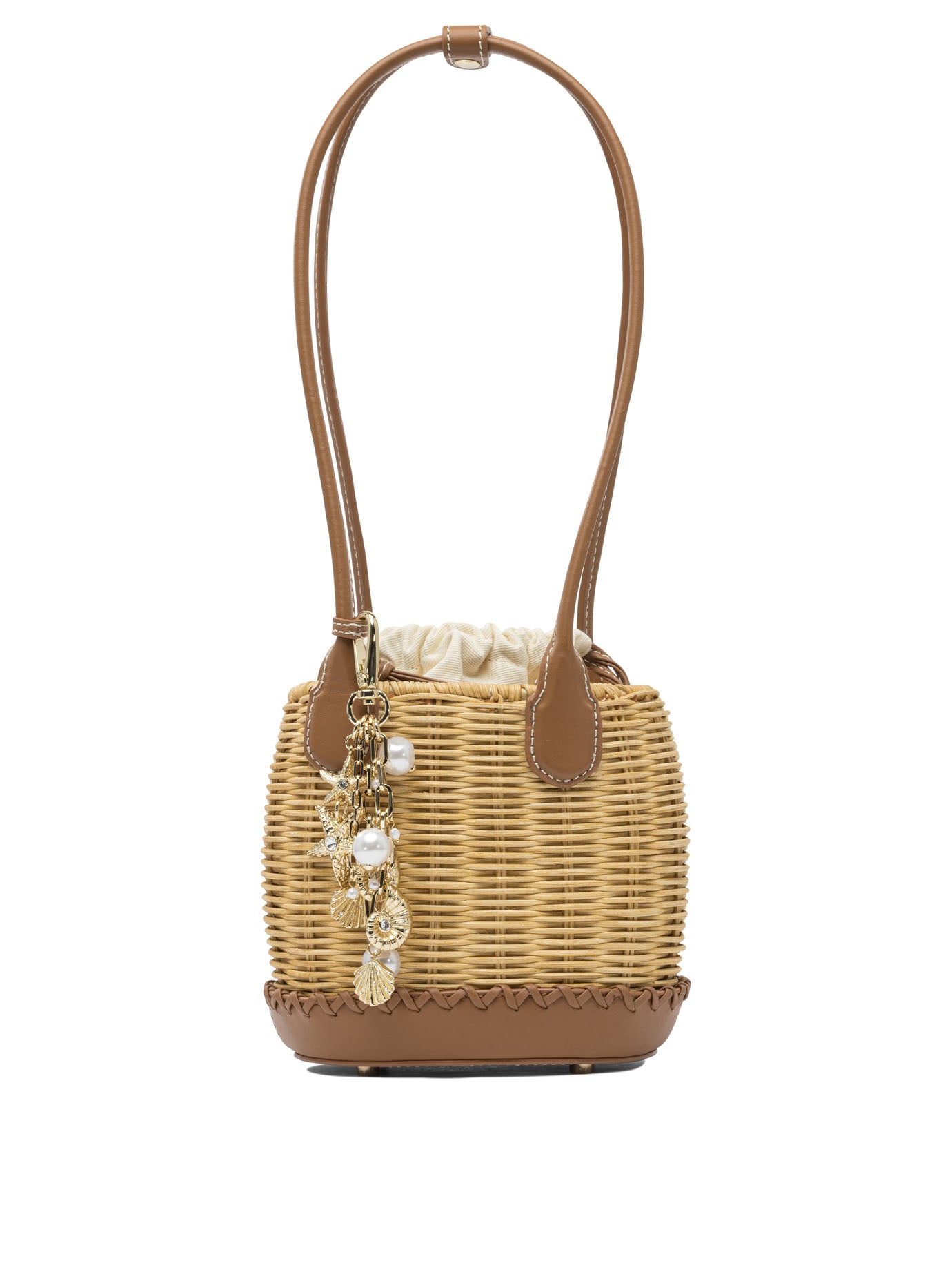 Self-portrait Shoulder Bag With Rattan Pendant