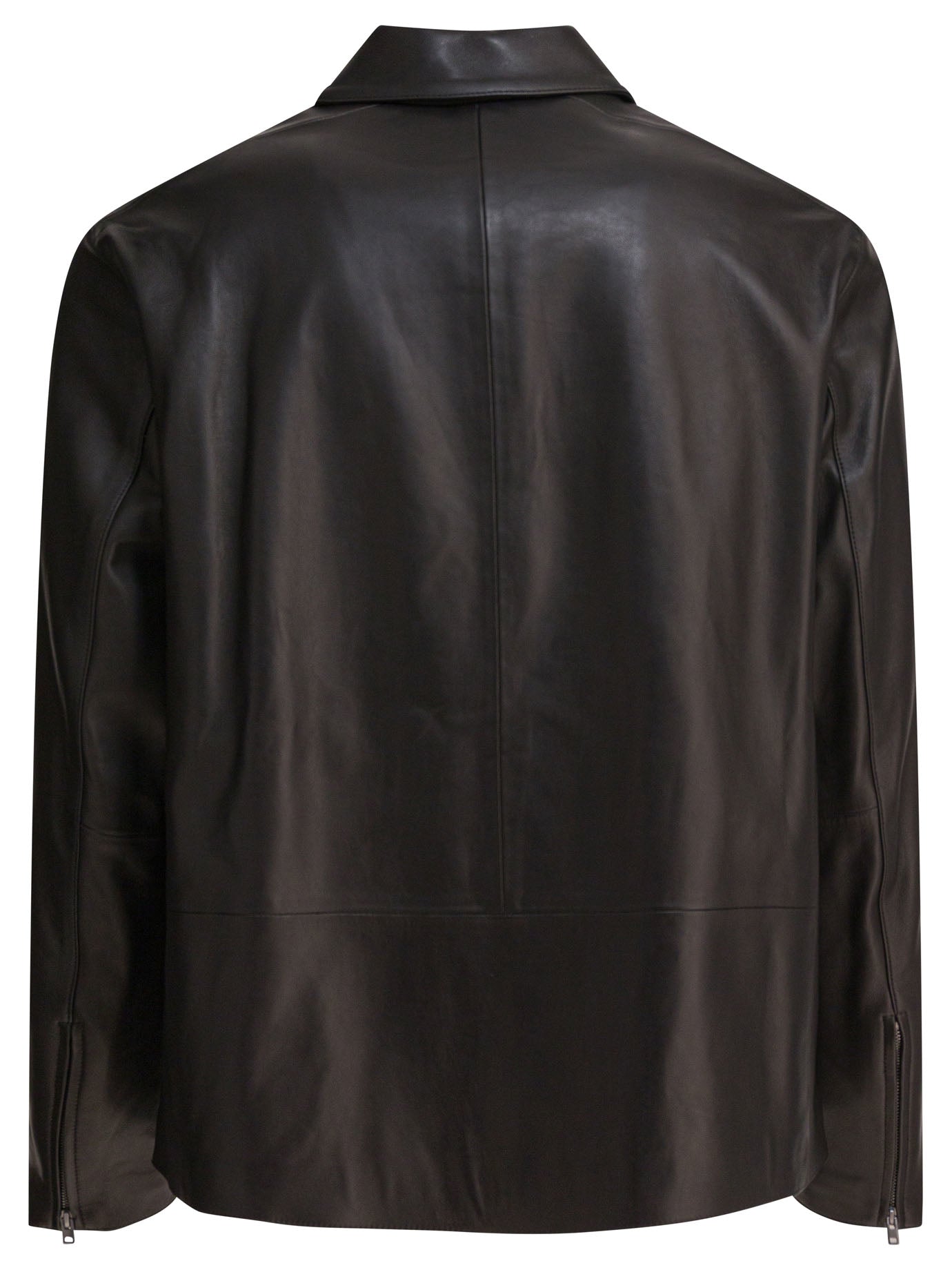 Vince Leather Jacket With Zipper