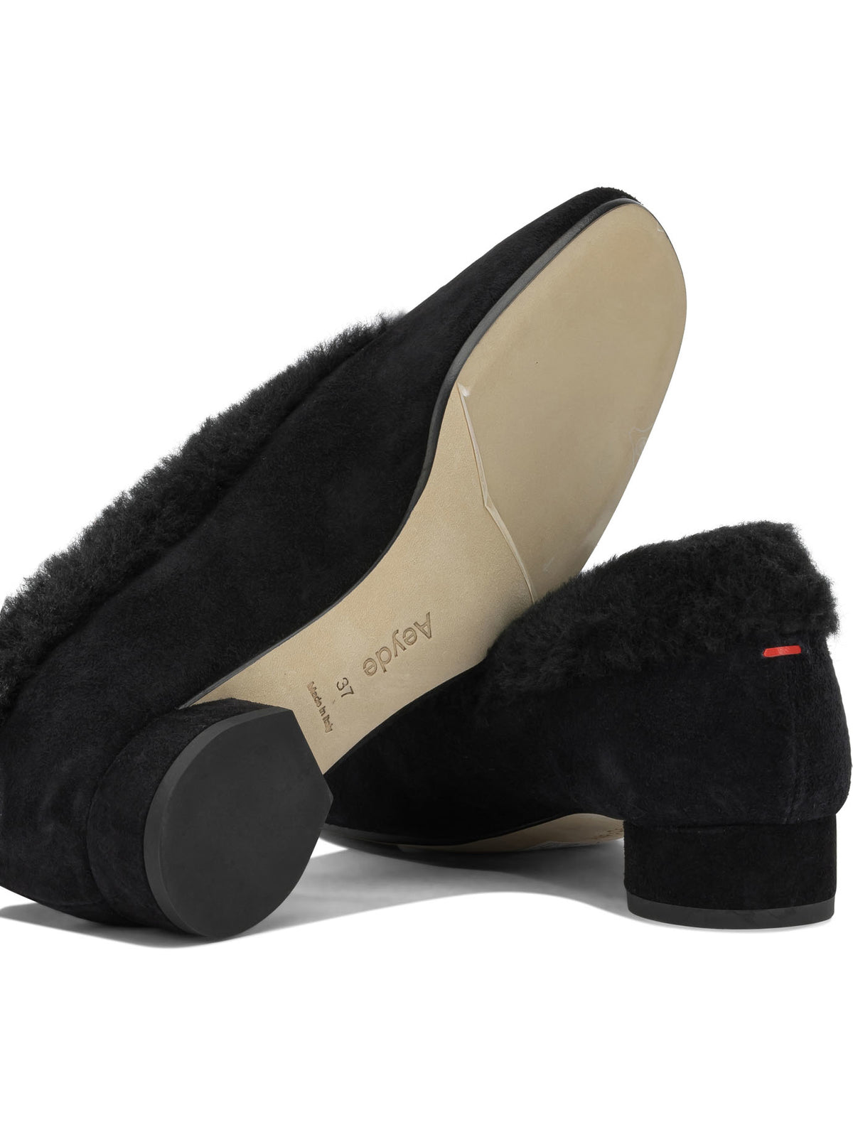 Aeyde Delia Shearling Classic Ballet Flats