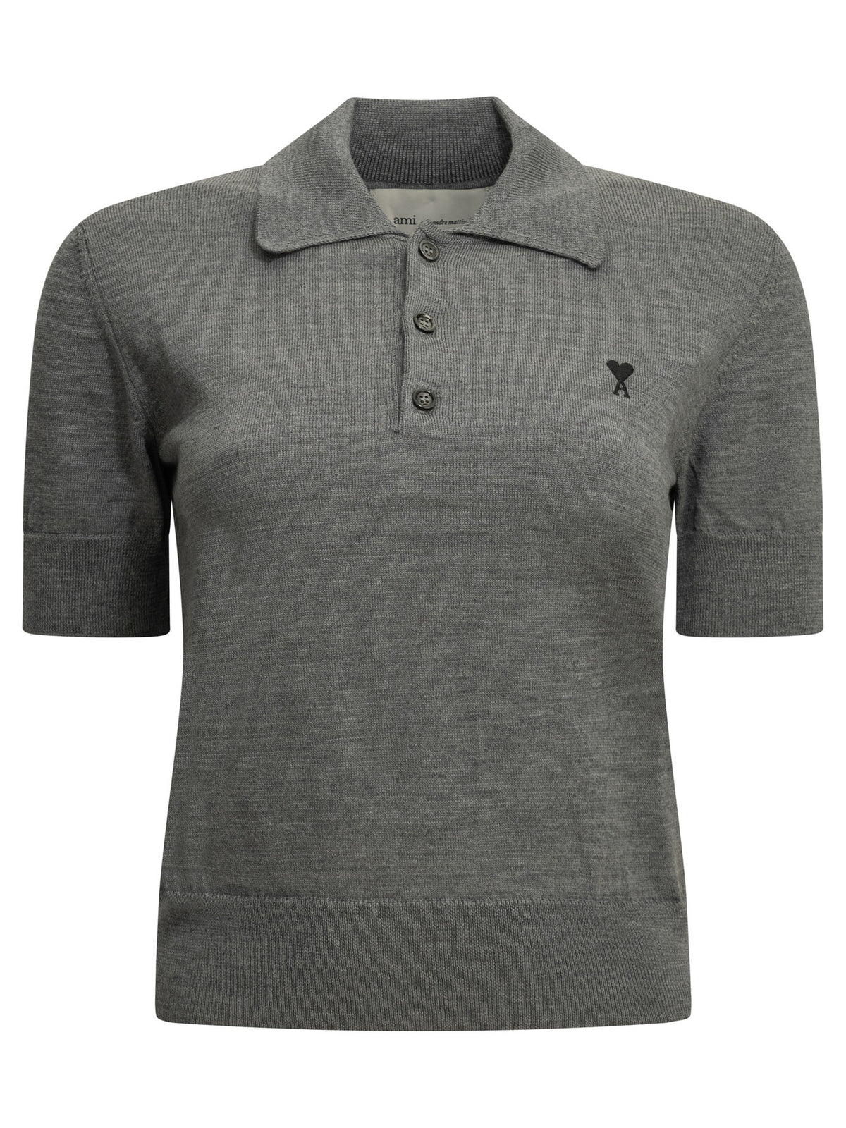 Ami Paris Merino Wool Polo Shirt