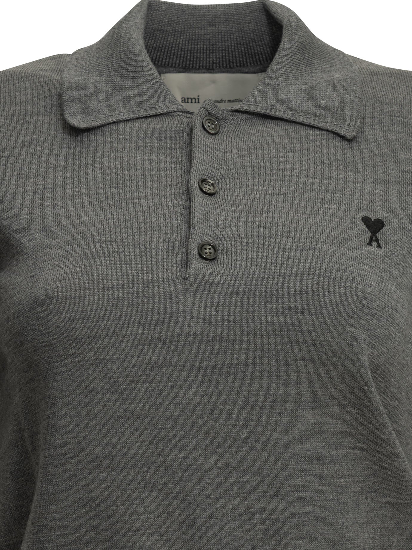 Ami Paris Merino Wool Polo Shirt