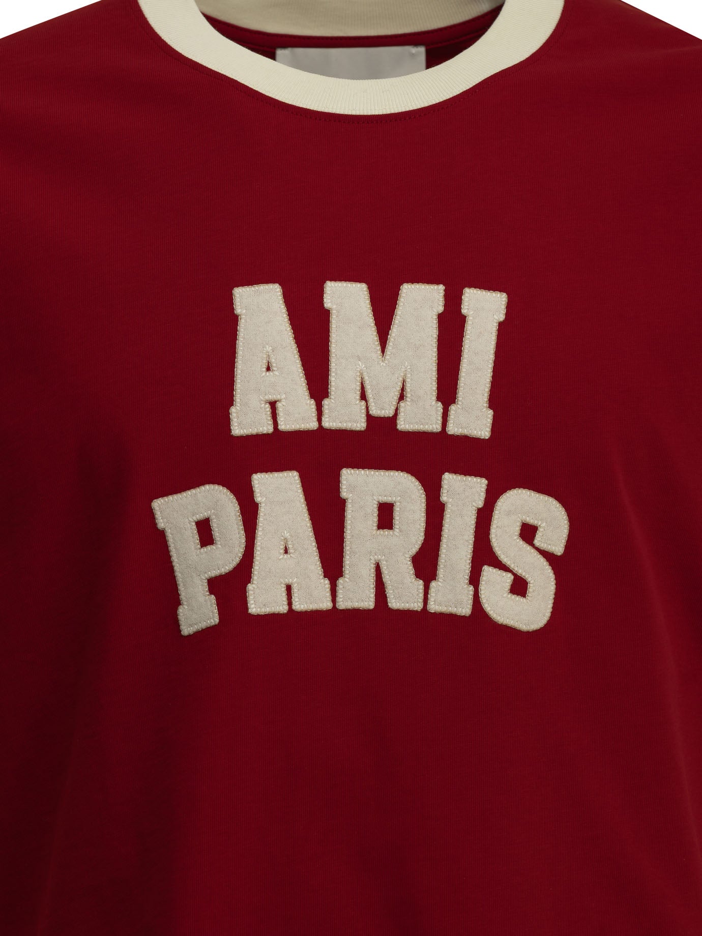 Ami Paris Crewneck T-Shirt With Logo