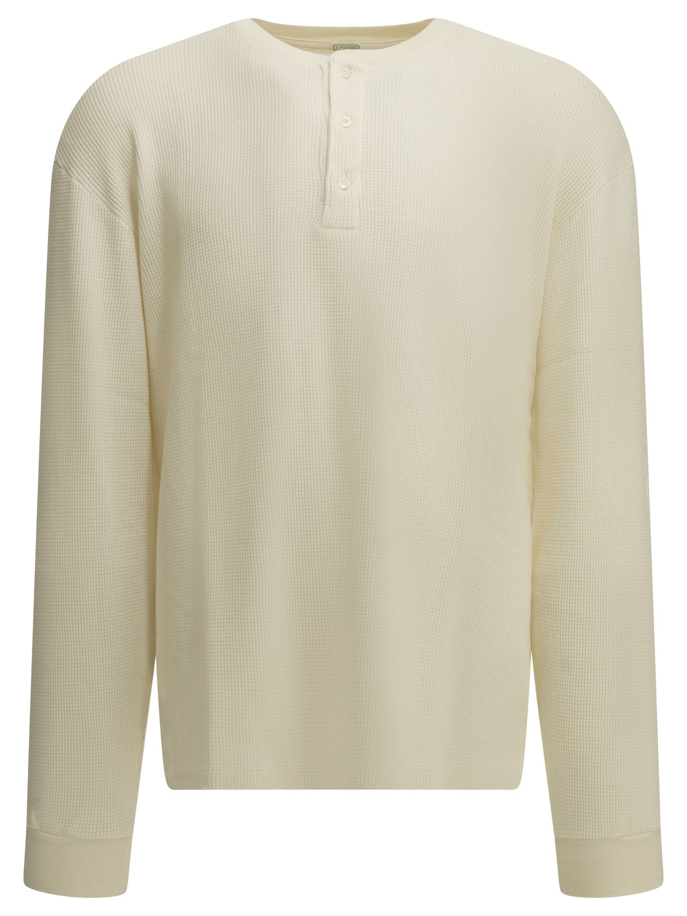A.Presse Henley T-Shirt With A Honeycomb Pattern
