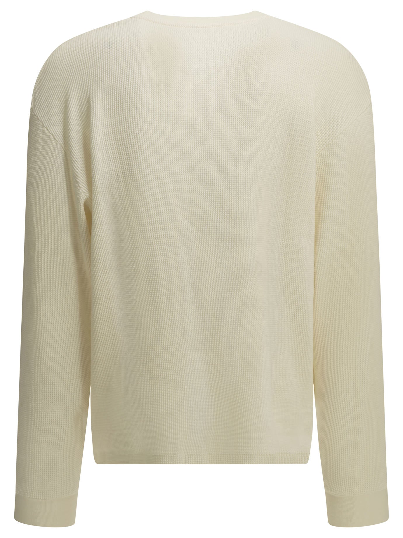 A.Presse Henley T-Shirt With A Honeycomb Pattern