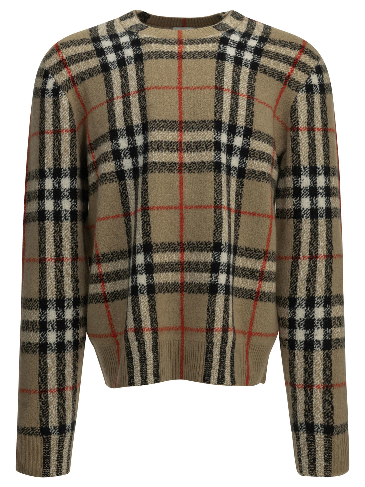 Burberry Check Crew-Neck Sweater