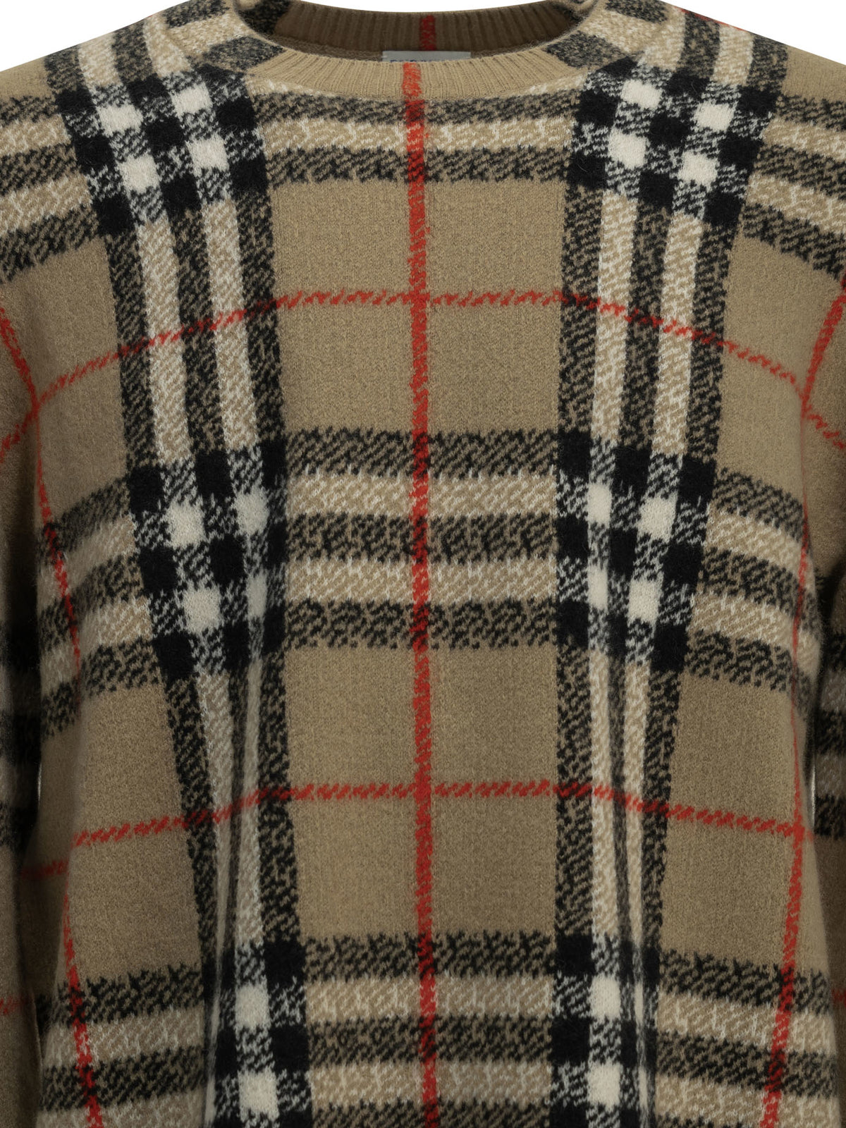 Burberry Check Crew-Neck Sweater