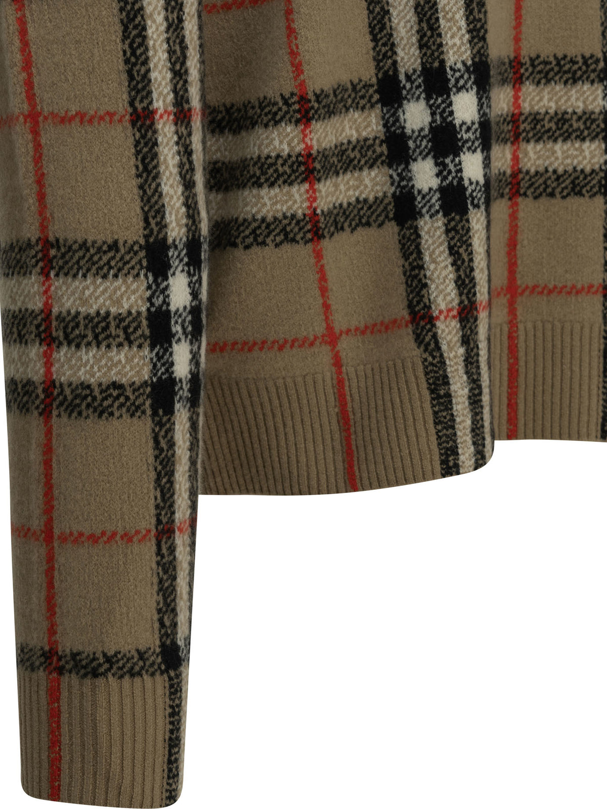 Burberry Check Crew-Neck Sweater