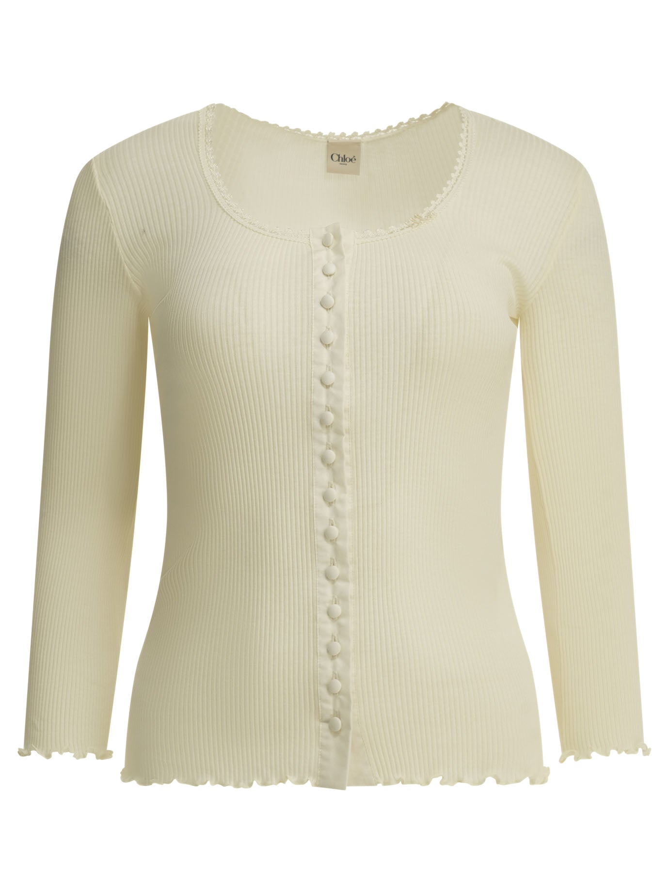 Chloé Fitted Top Made Of Cotton And Silk Jersey