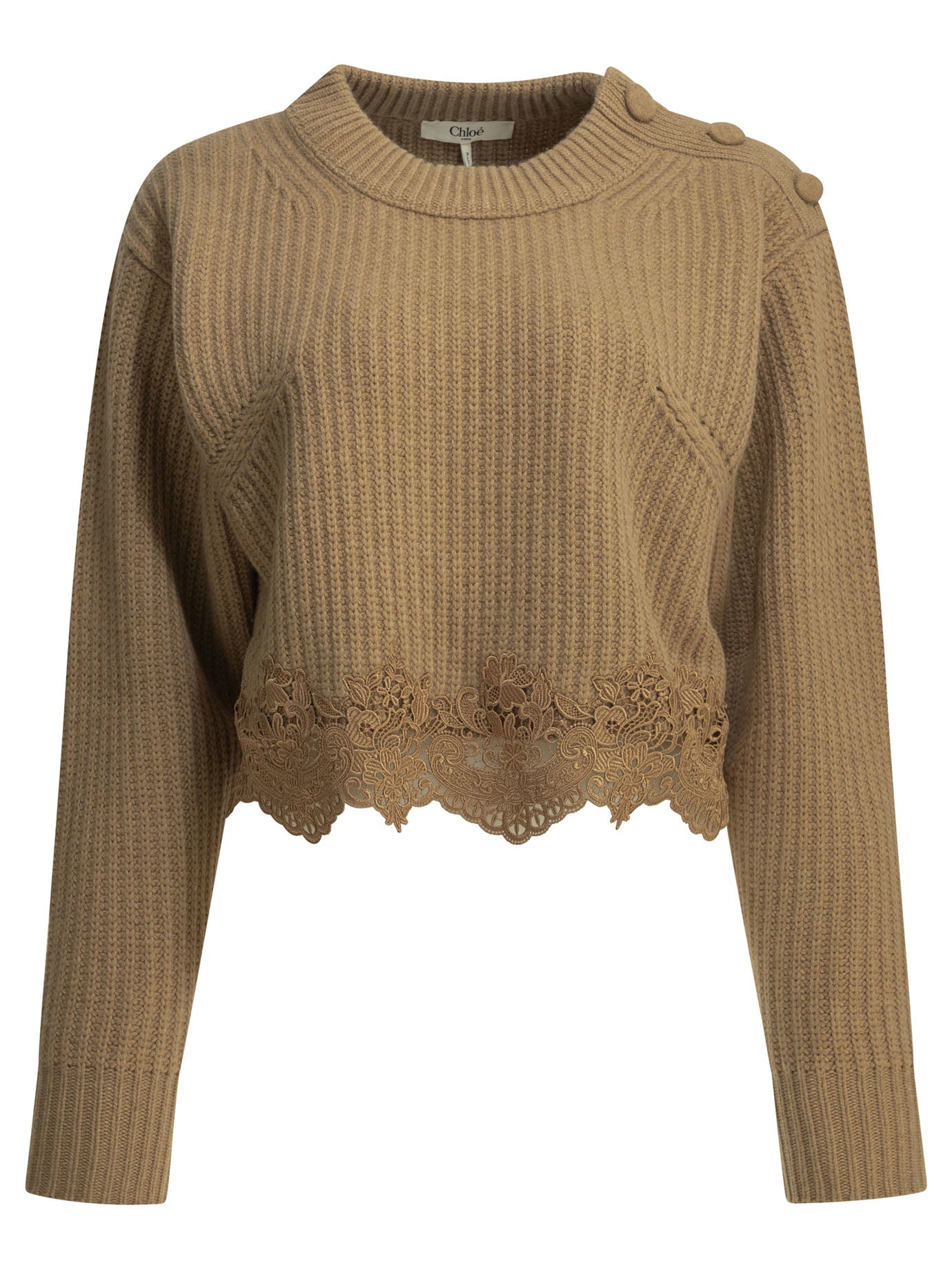 Chloé Crew-Neck Sweater With Lace