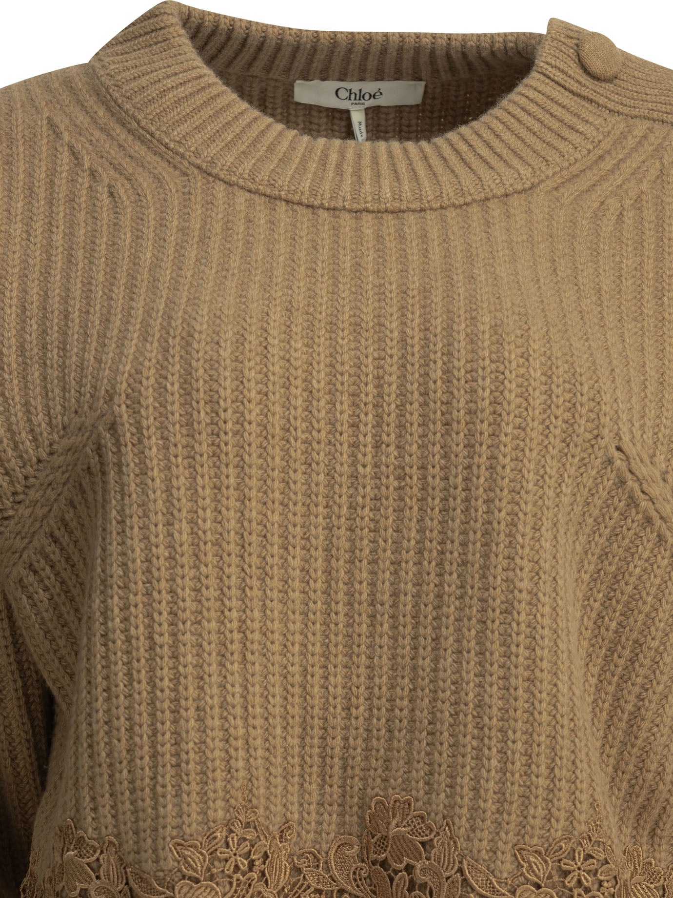 Chloé Crew-Neck Sweater With Lace