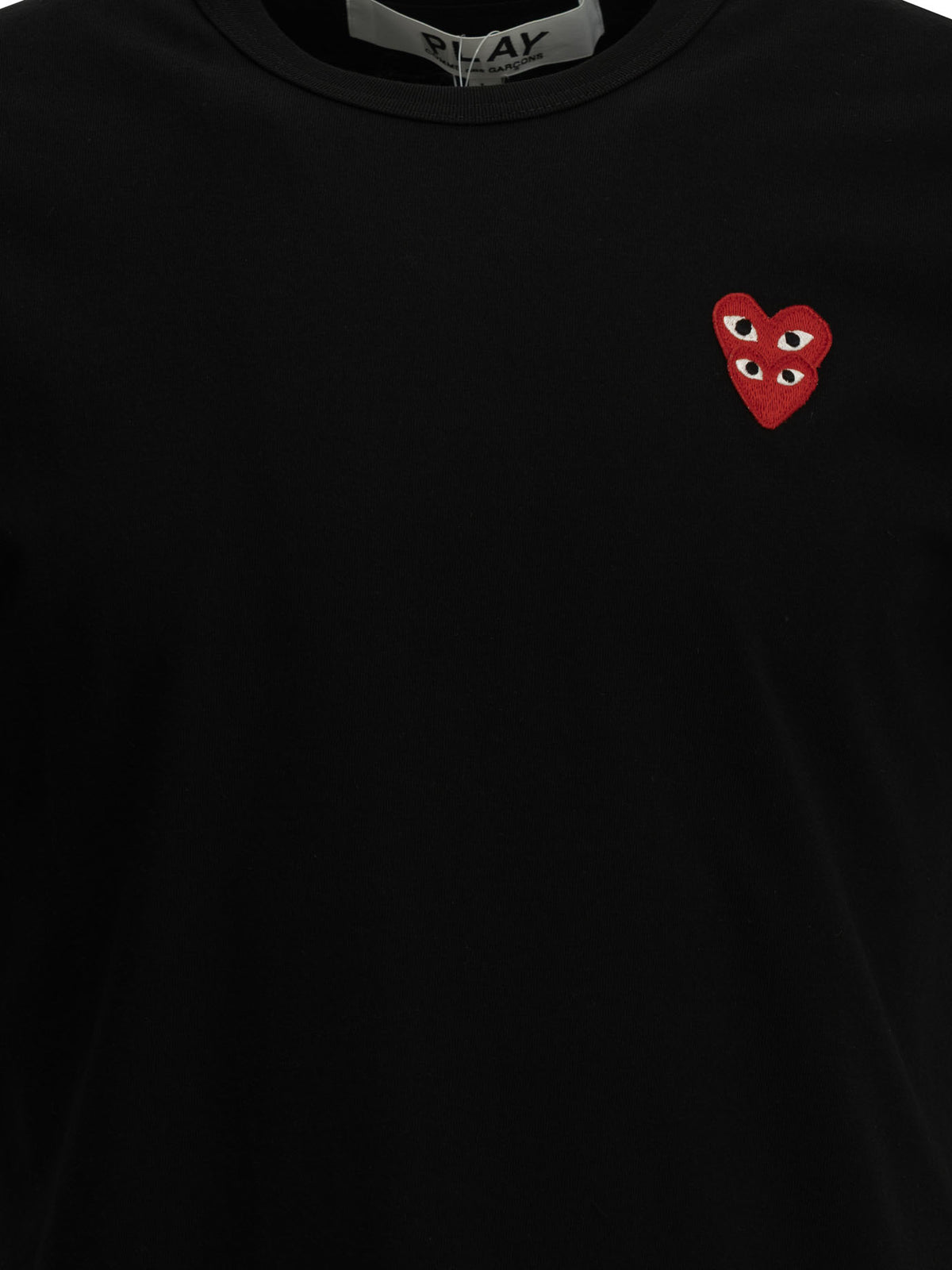 Comme Des Garçons Play Double Heart Crew-Neck T-Shirt