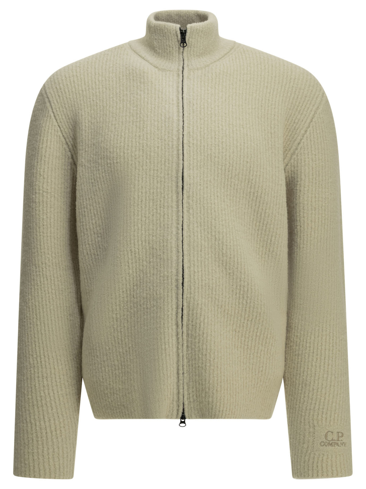 C.P. Company Zip-Up Sweater In Bouclé Wool