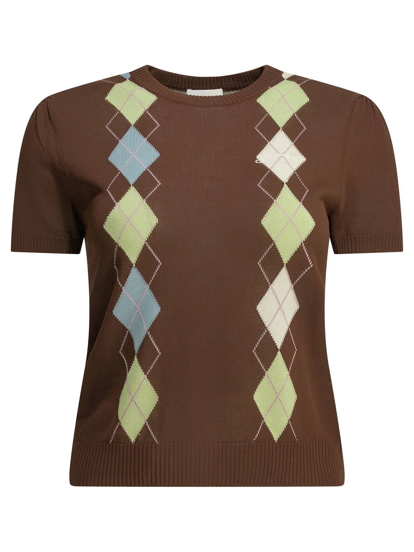 Ganni Argyle Crewneck Sweater