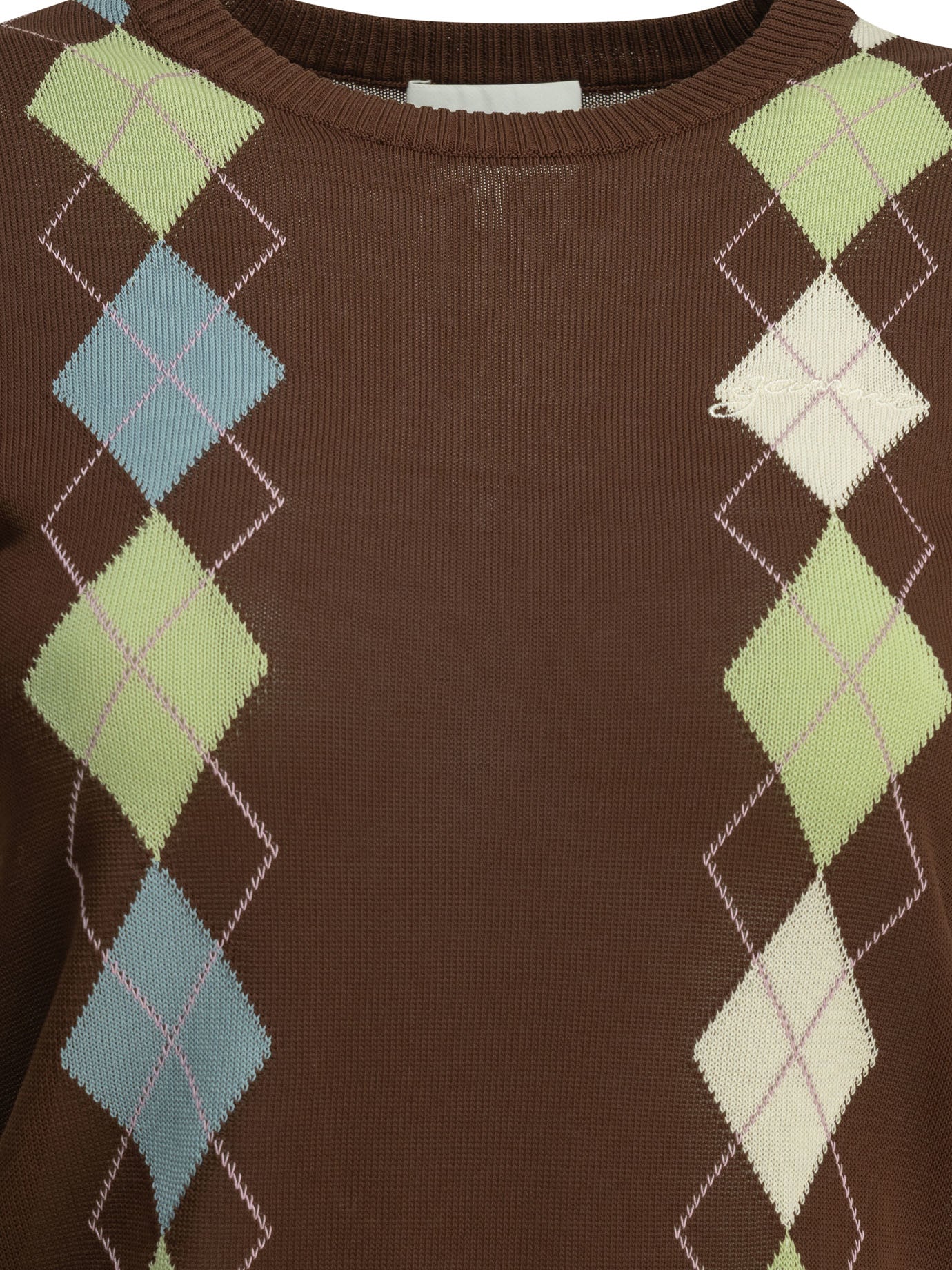 Ganni Argyle Crewneck Sweater
