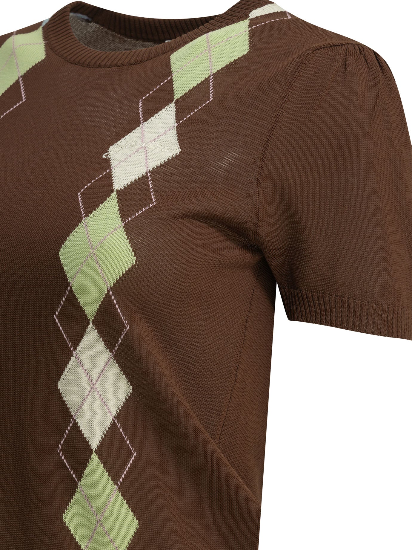 Ganni Argyle Crewneck Sweater