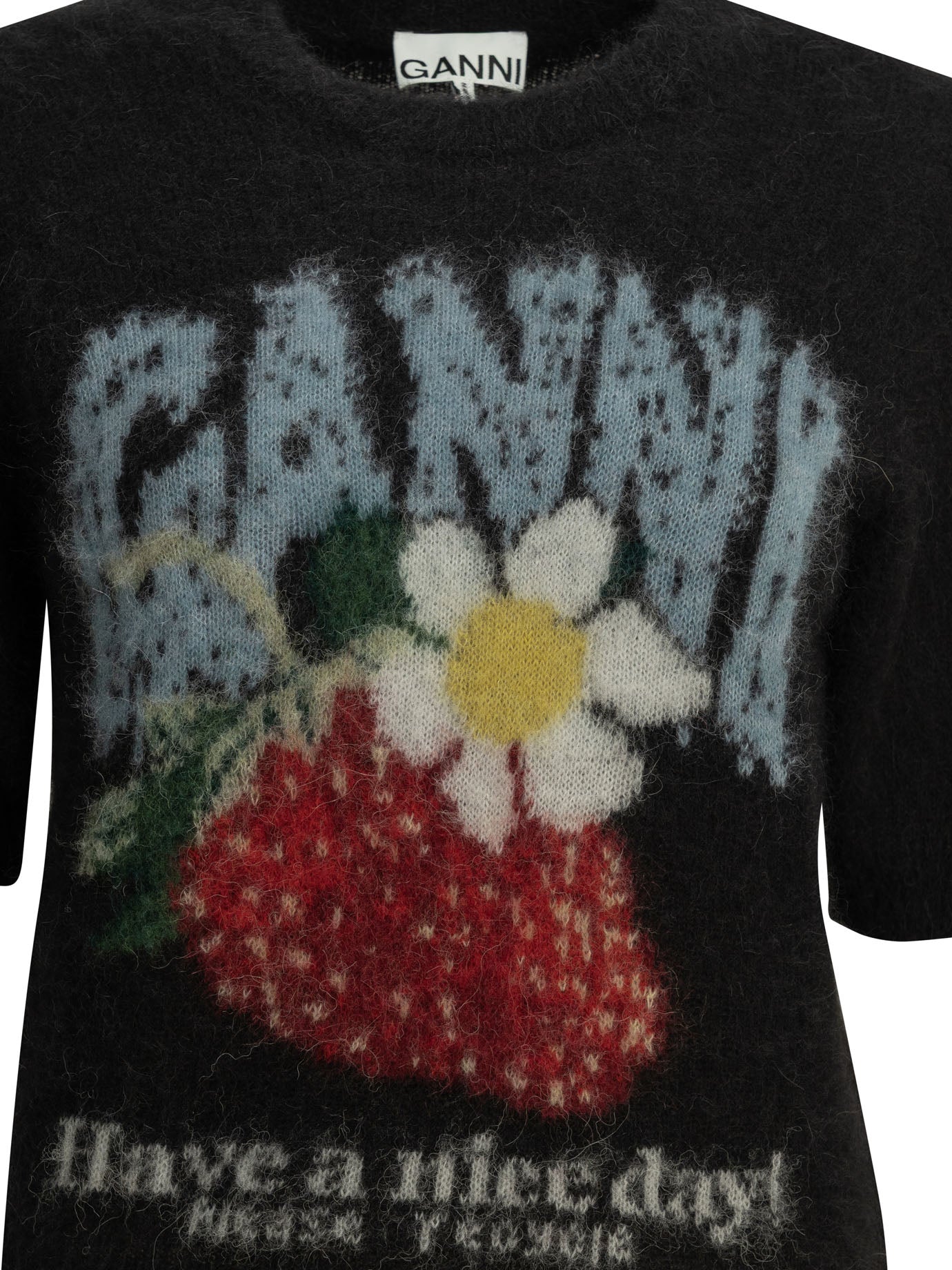 Ganni Strawberry Crew-Neck Sweater