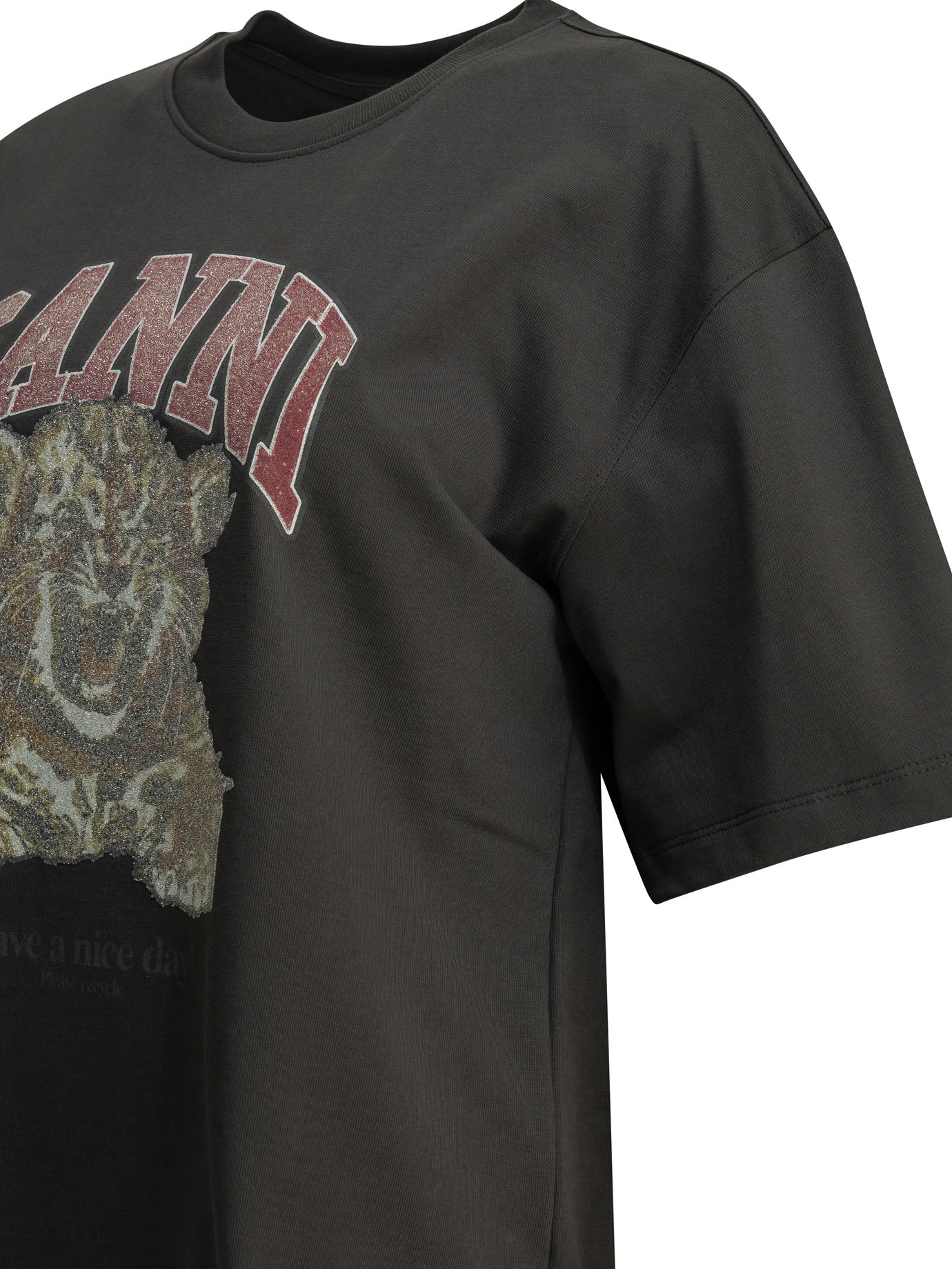 Ganni Baby Tiger Crewneck T-Shirt