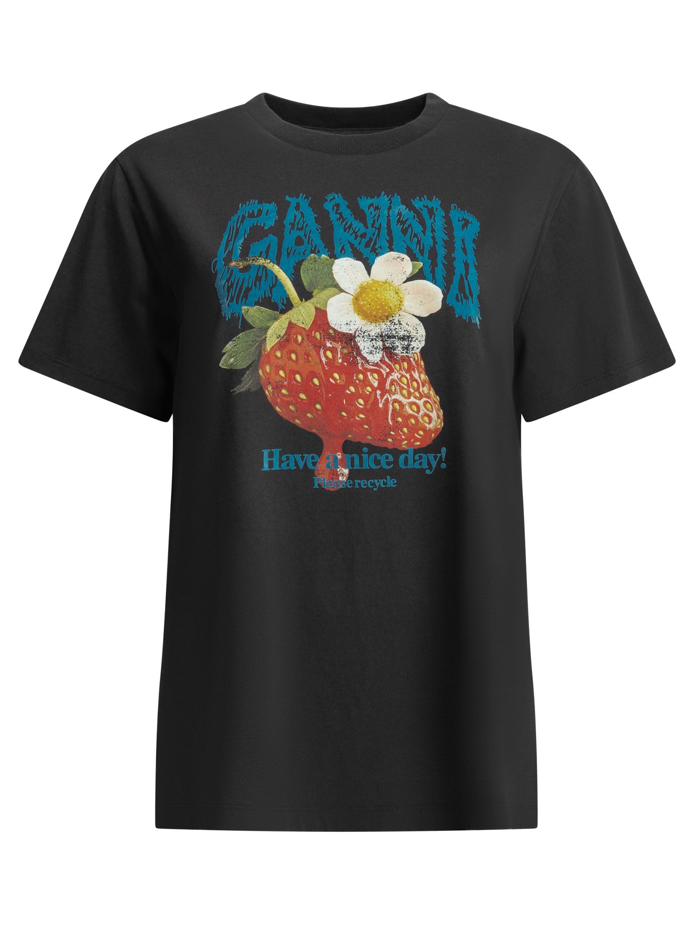 Ganni Strawberry Crew-Neck T-Shirt