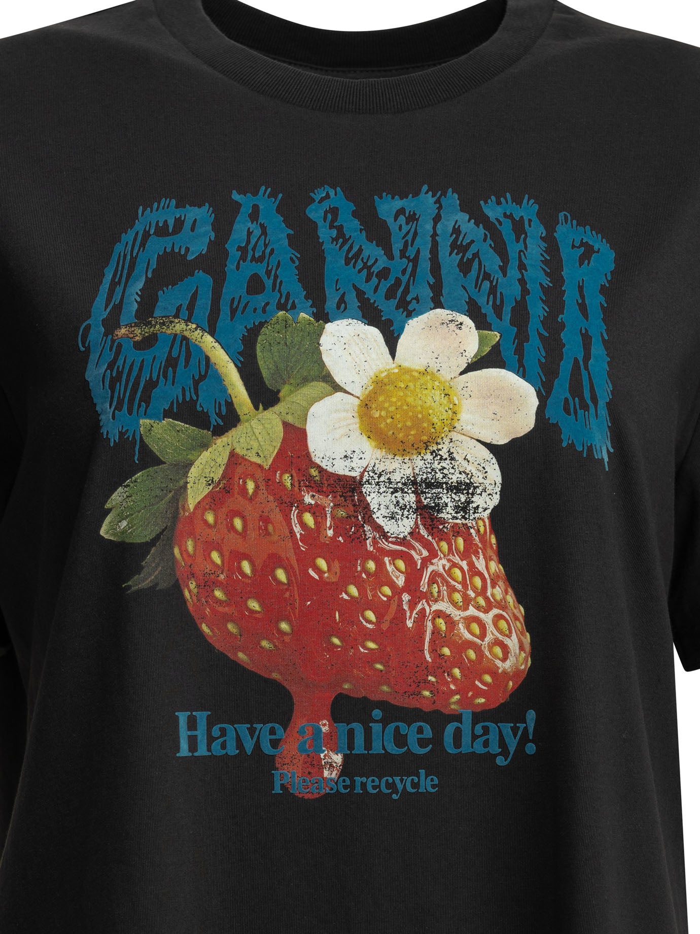 Ganni Strawberry Crew-Neck T-Shirt