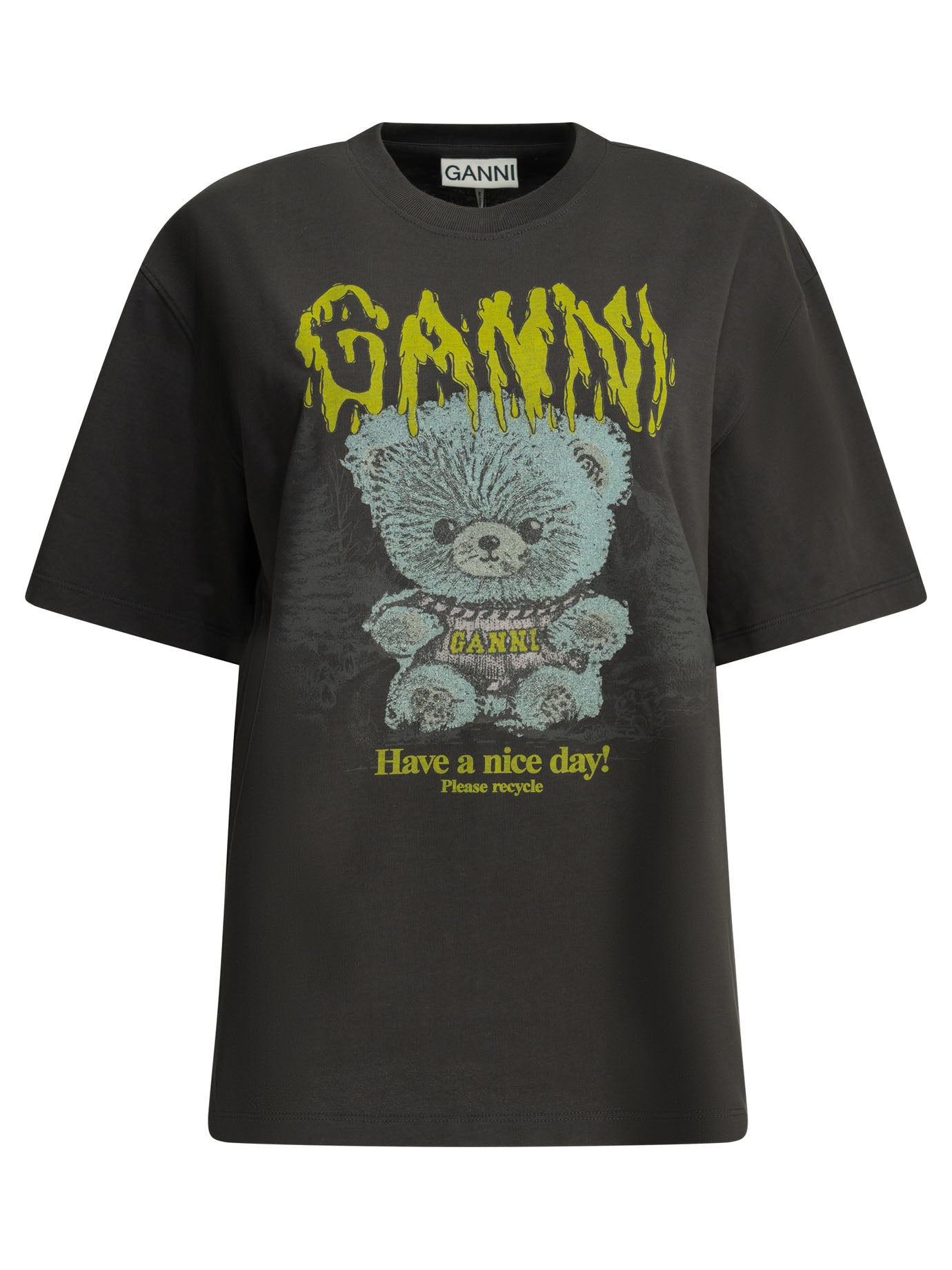 Ganni Forest Teddy Crew-Neck T-Shirt