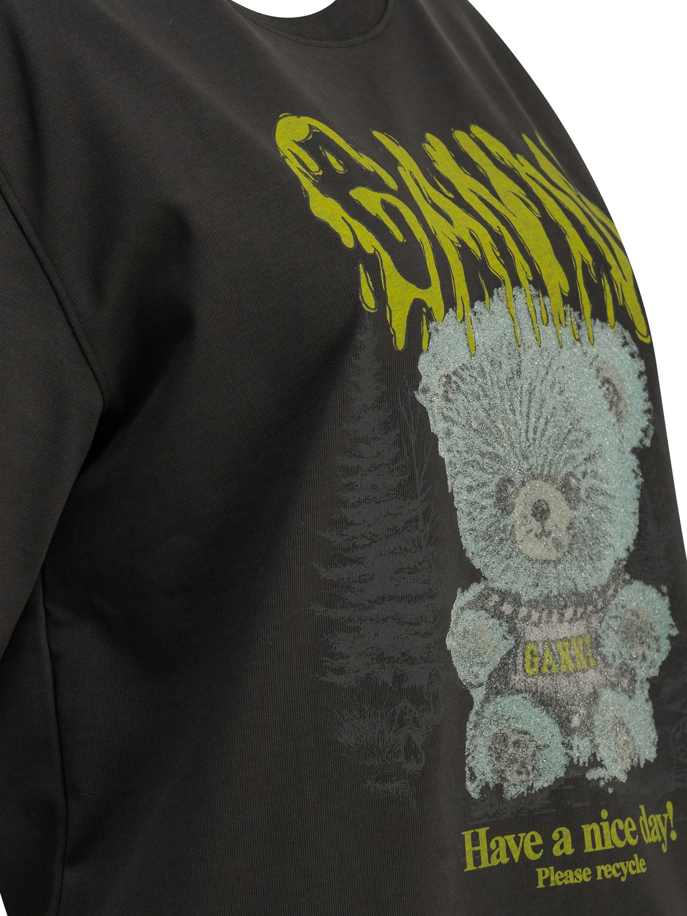 Ganni Forest Teddy Crew-Neck T-Shirt
