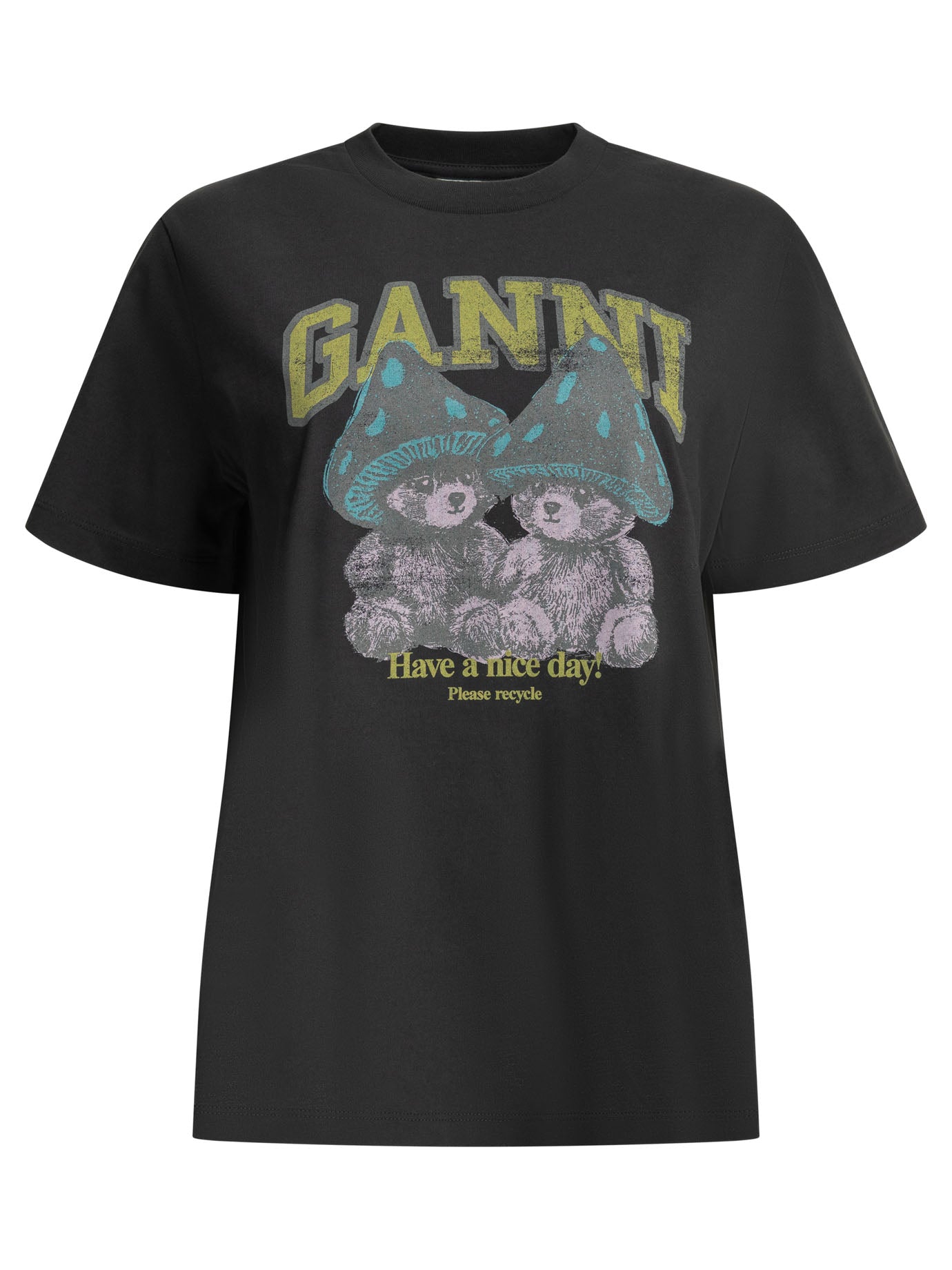 Ganni Teddy Mushrooms Crew-Neck T-Shirt
