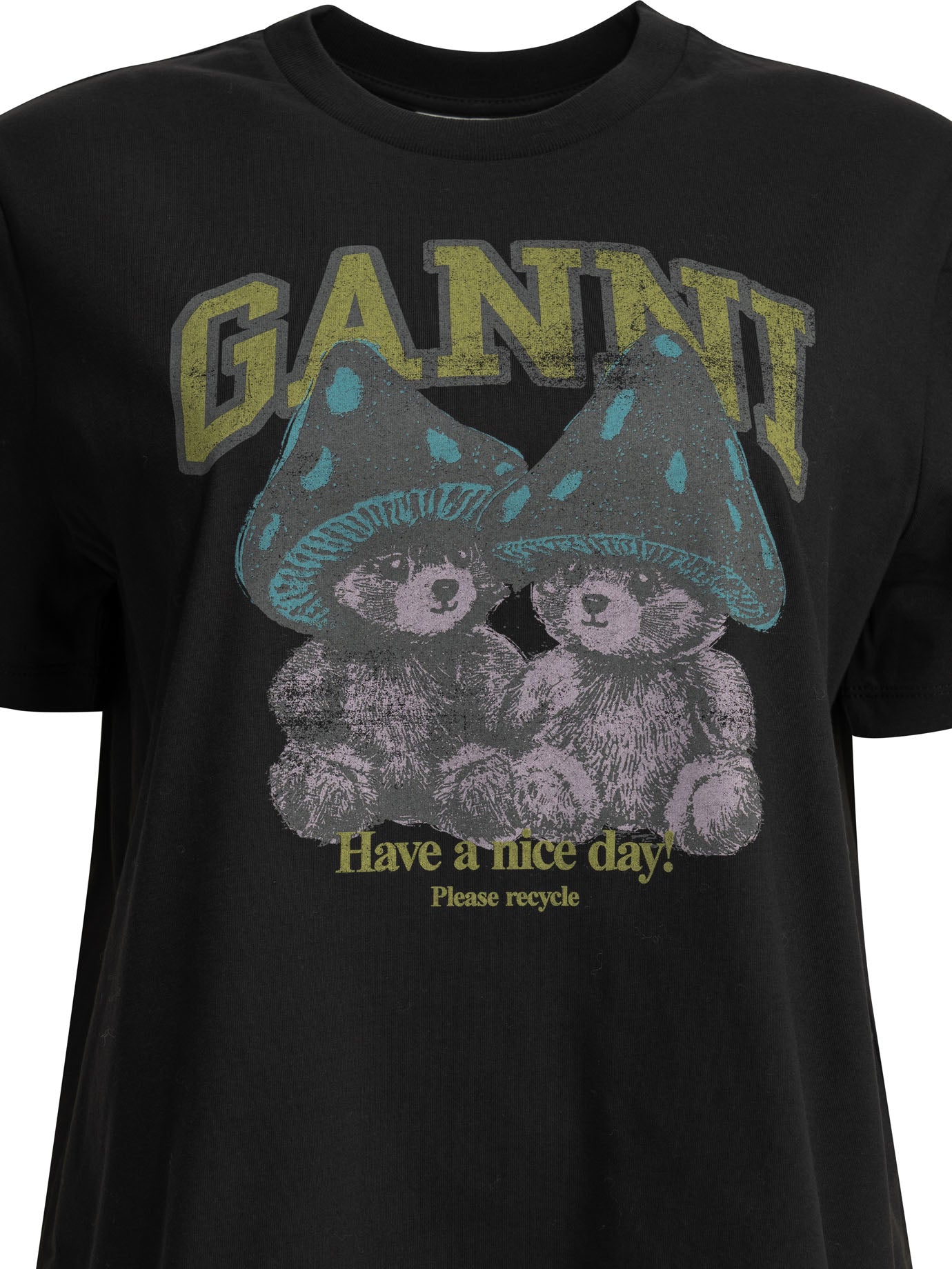 Ganni Teddy Mushrooms Crew-Neck T-Shirt