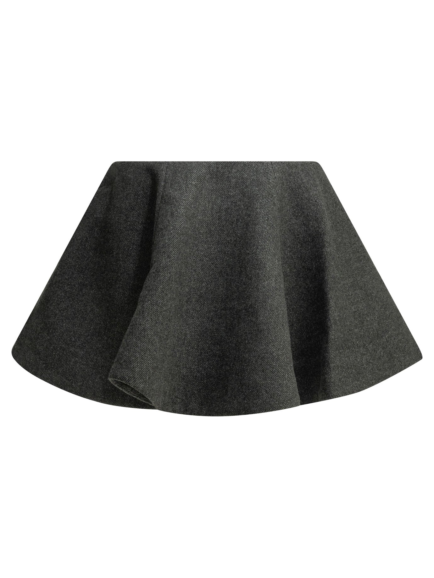 Ganni Flared Wool Miniskirt
