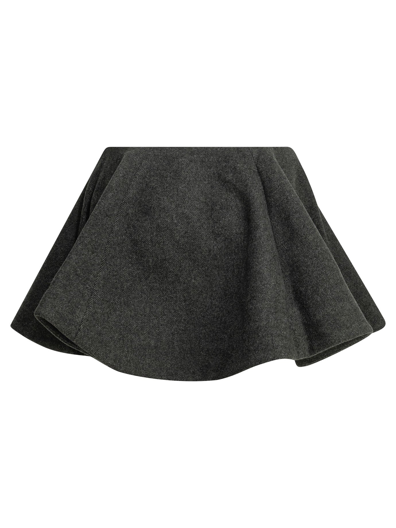 Ganni Flared Wool Miniskirt