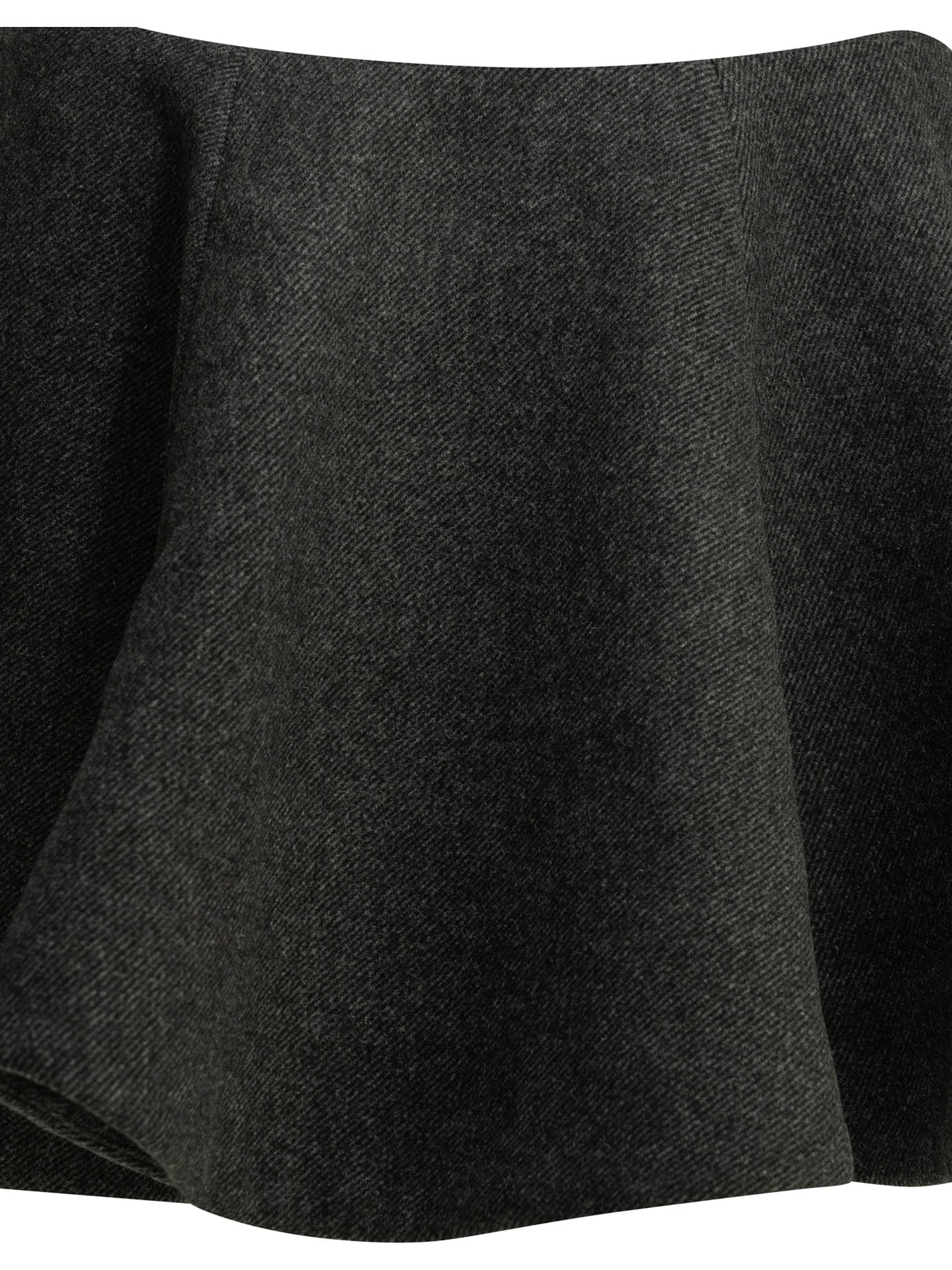 Ganni Flared Wool Miniskirt