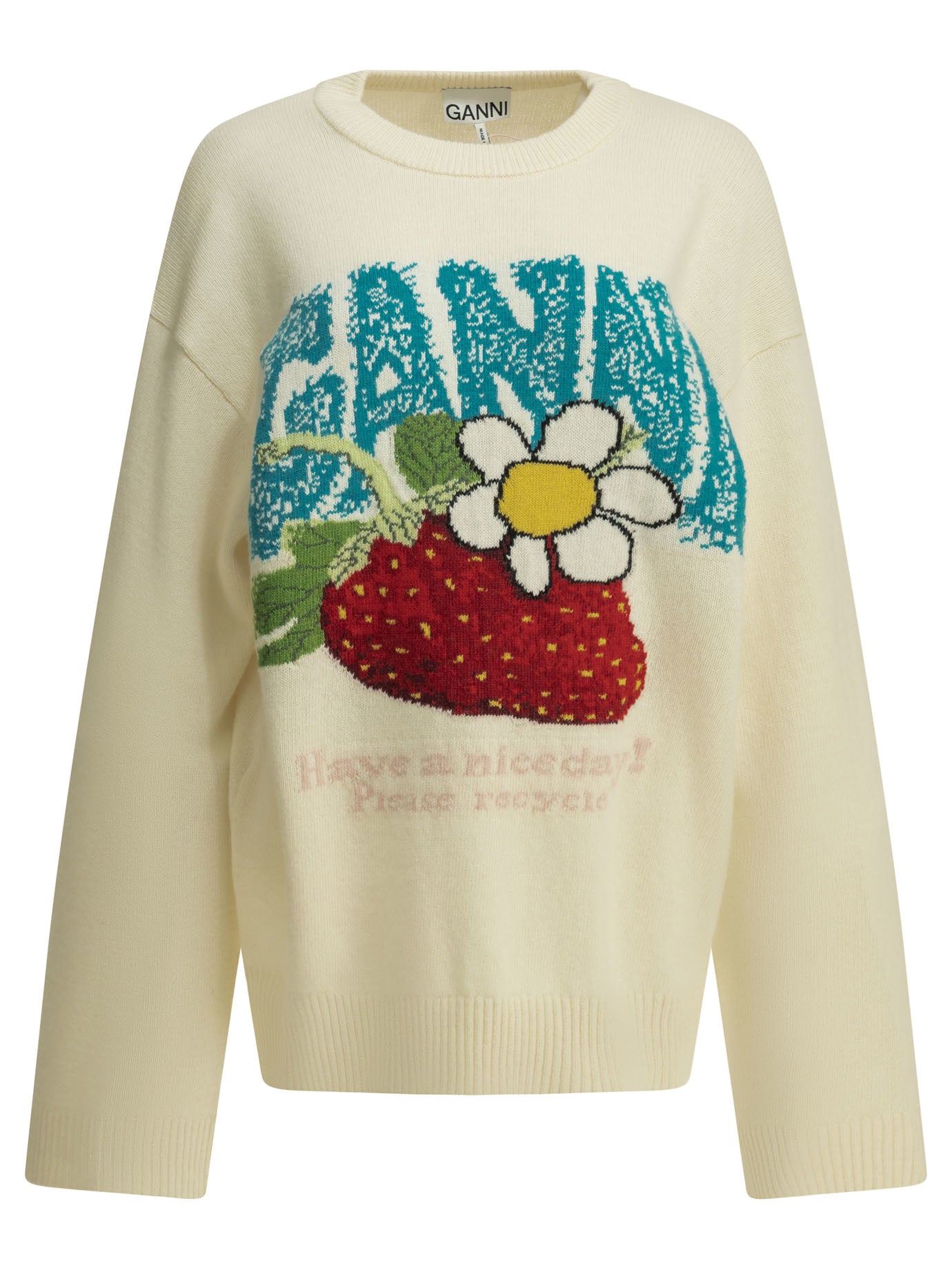 Ganni Strawberry Crew-Neck Sweater