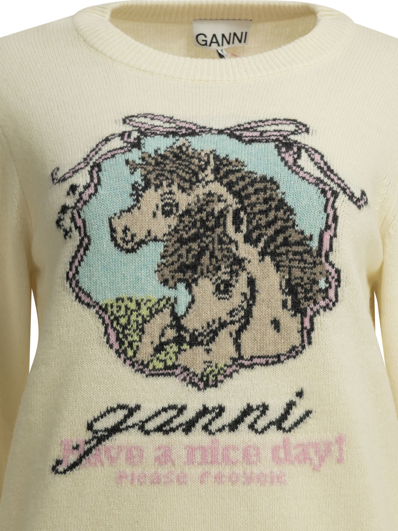 Ganni Horses Crew-Neck Sweater