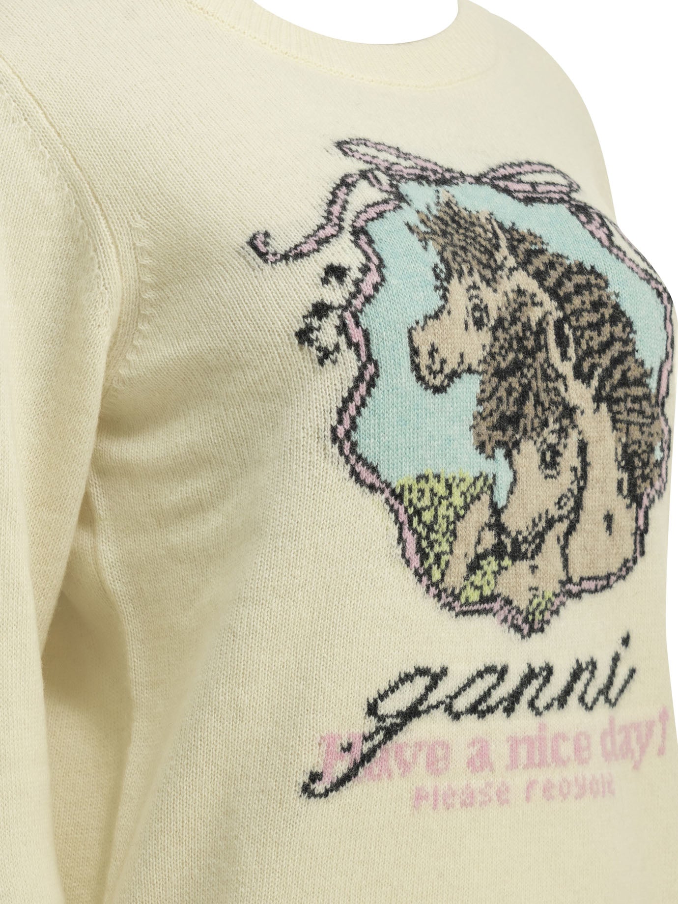 Ganni Horses Crew-Neck Sweater