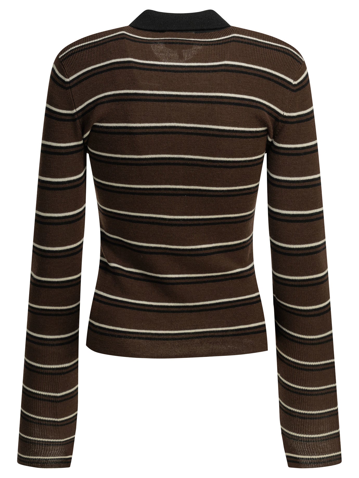 Ganni Striped Wool Polo Sweater