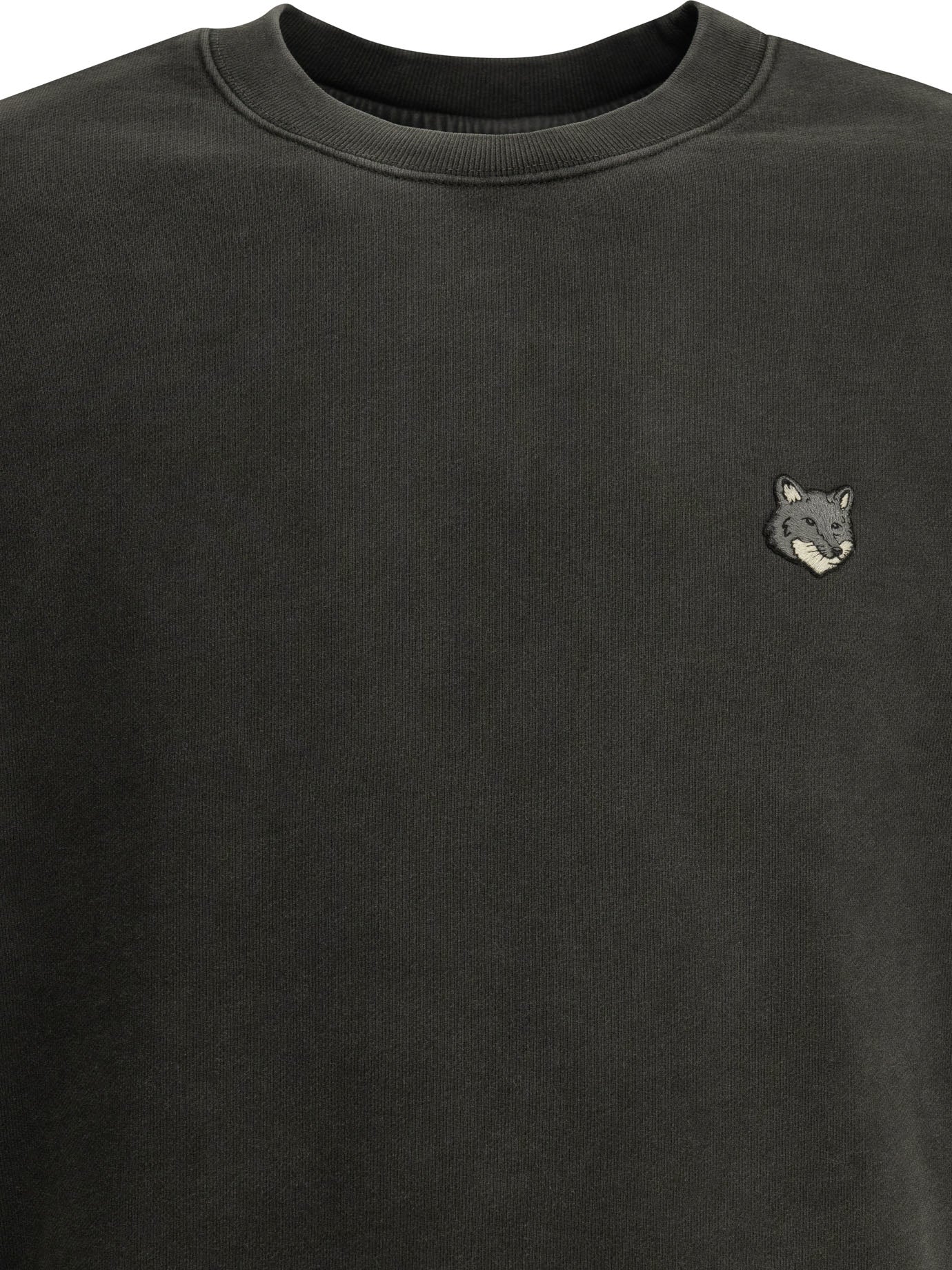 Maison Kitsuné Fox Head Faded Crew Neck Sweatshirt