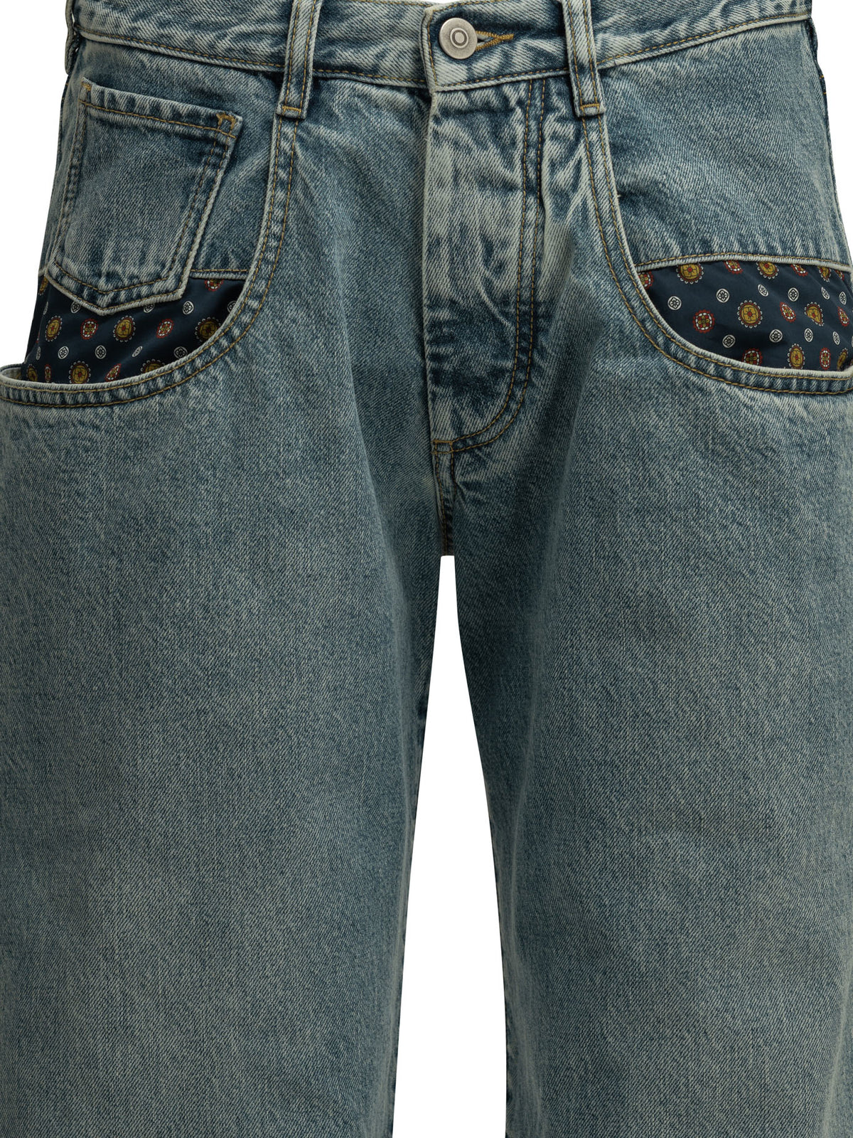 Maison Margiela Boyfriend Paisley Wide-Leg Jeans