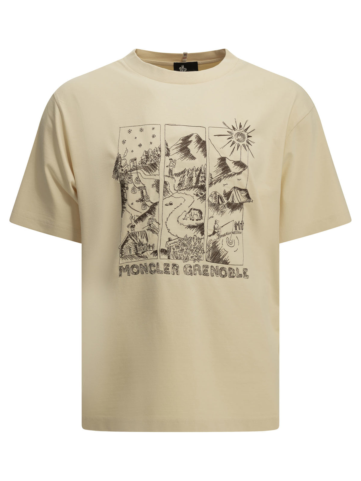 Moncler Grenoble Mountain Landscape Crew-Neck T-Shirt
