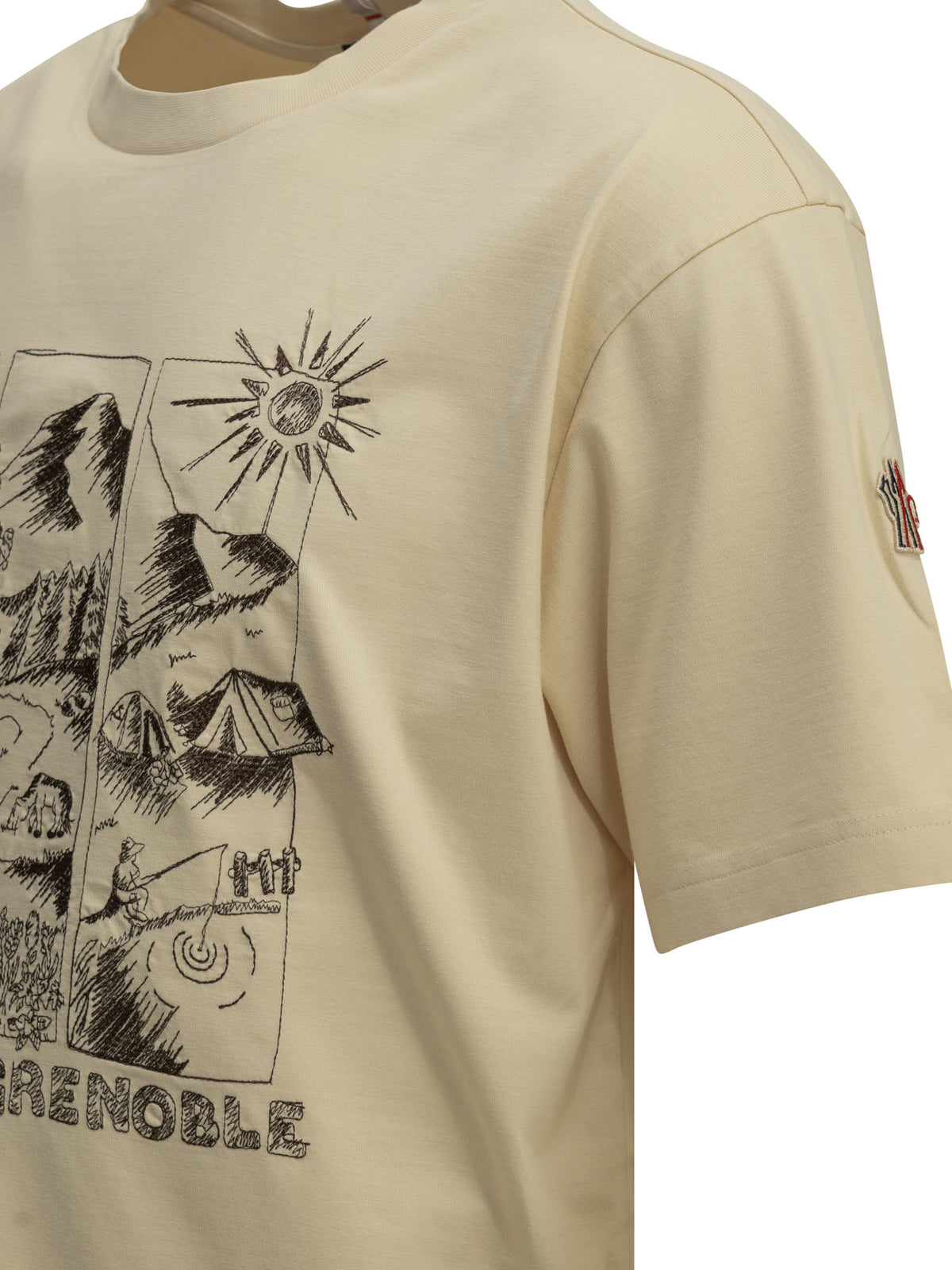 Moncler Grenoble Mountain Landscape Crew-Neck T-Shirt