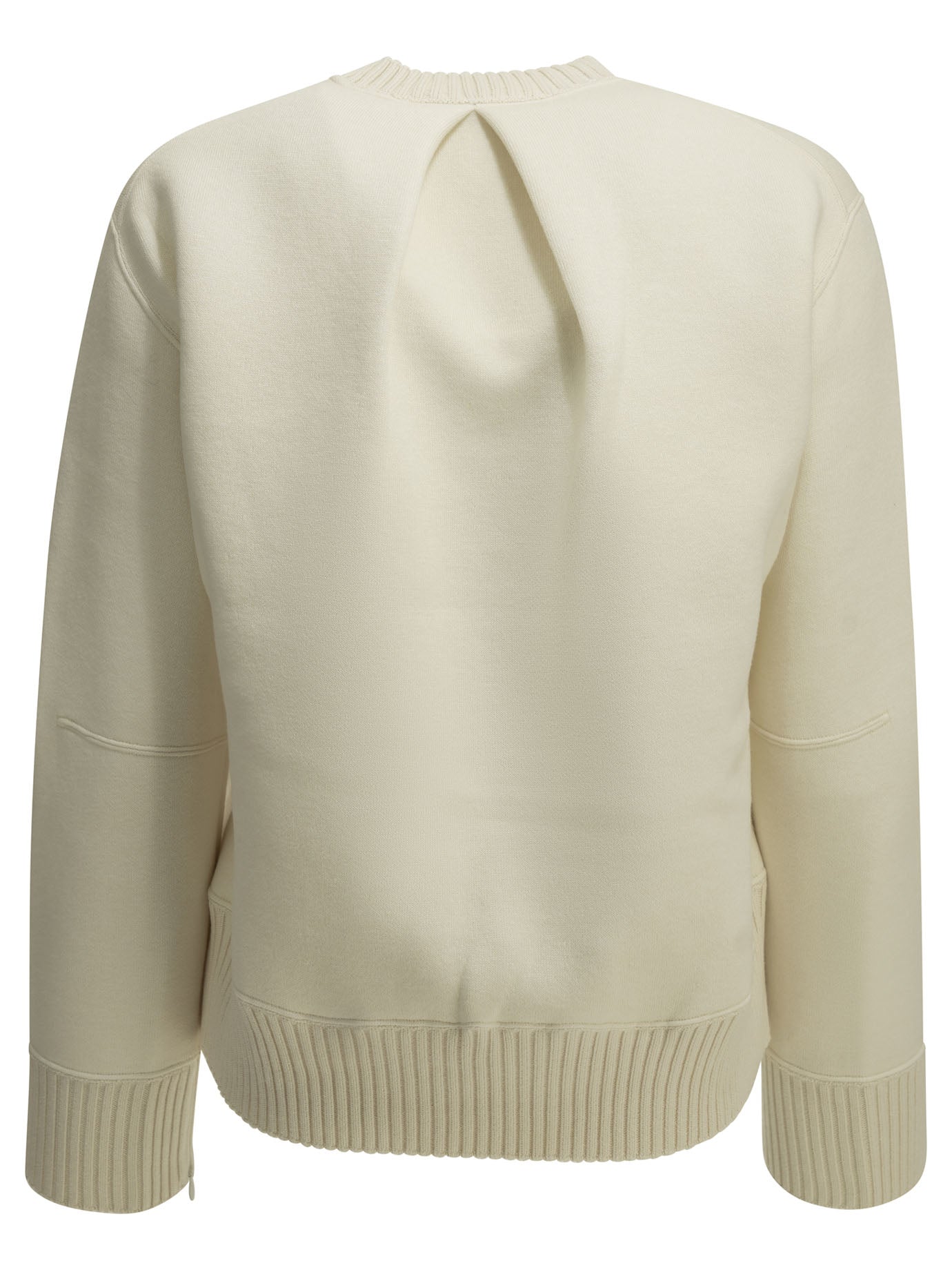 Sacai Crew-Neck Sweater Made Of A Cotton-Cashmere Blend