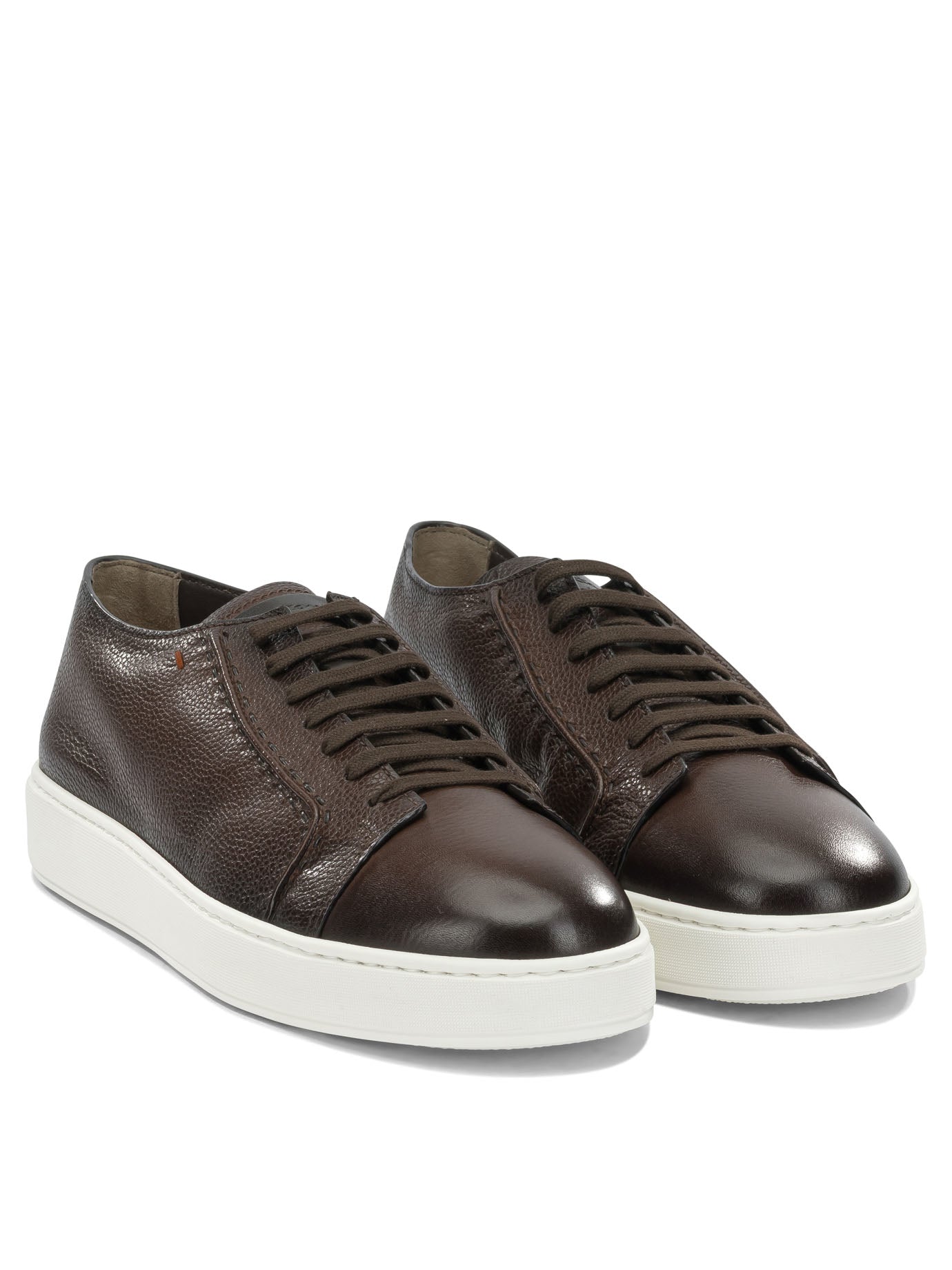 Santoni Low-Top Leather Sneakers