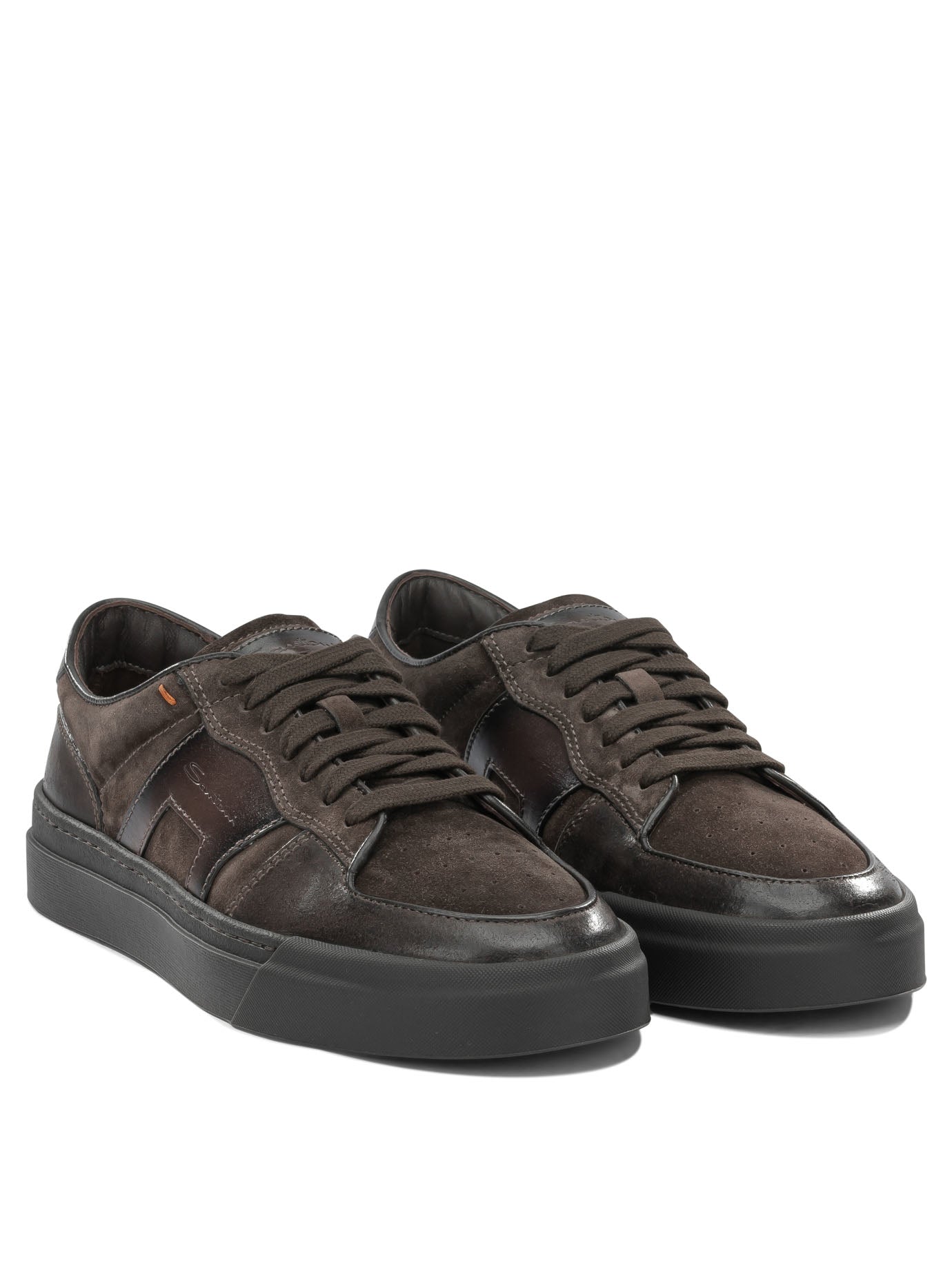Santoni Low-Top Leather Sneakers