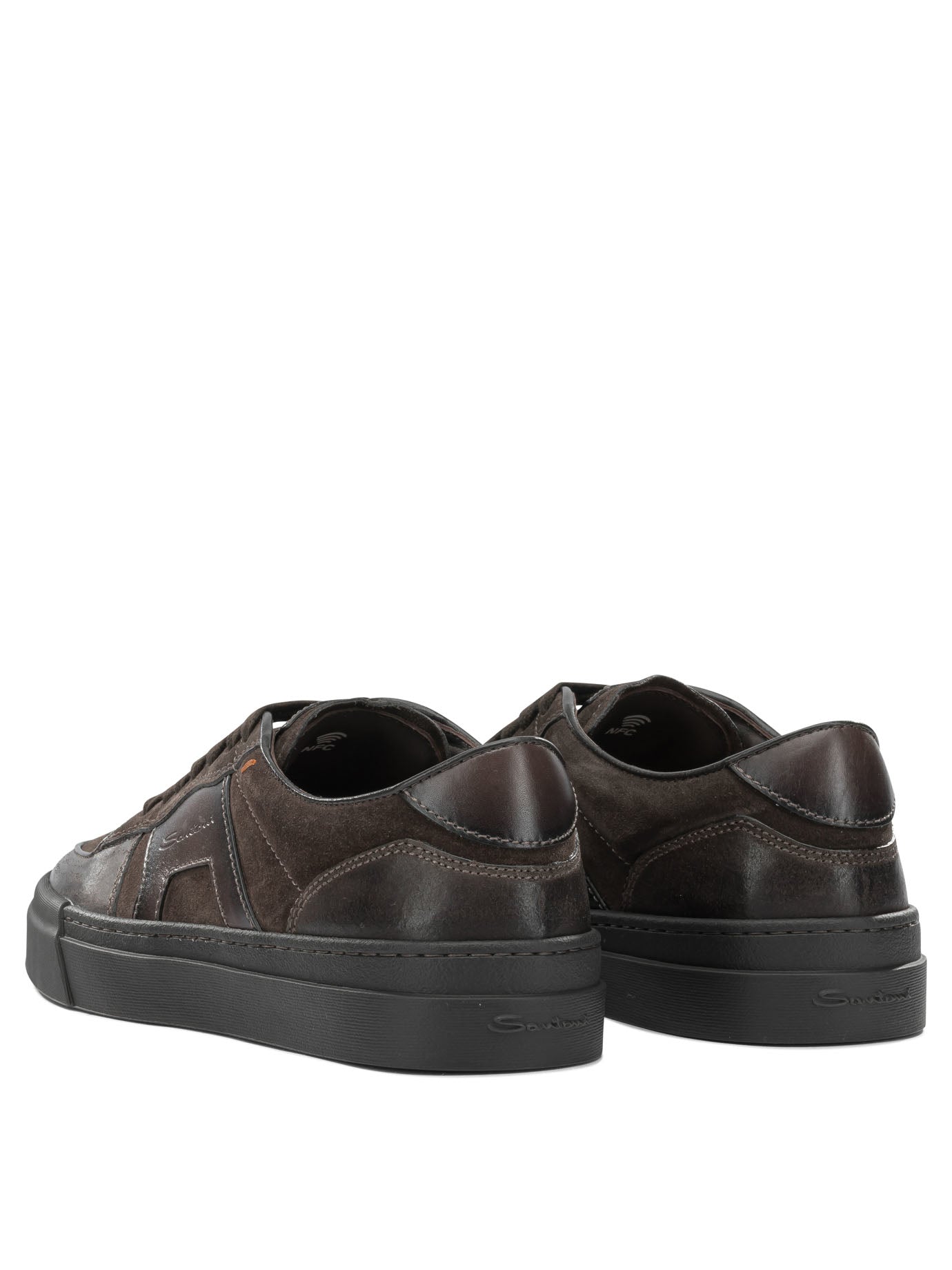 Santoni Low-Top Leather Sneakers