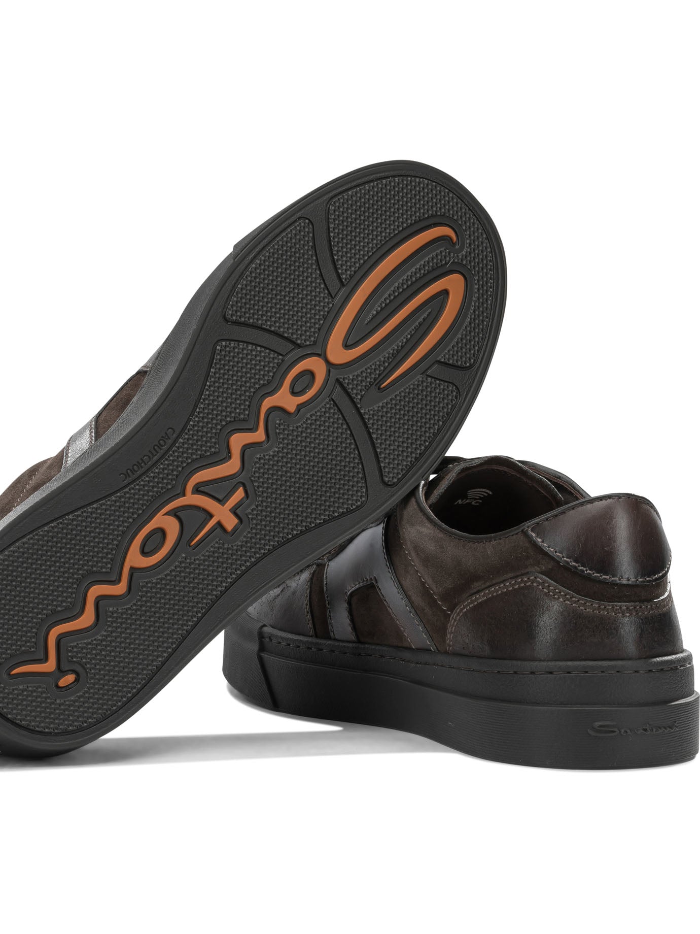 Santoni Low-Top Leather Sneakers