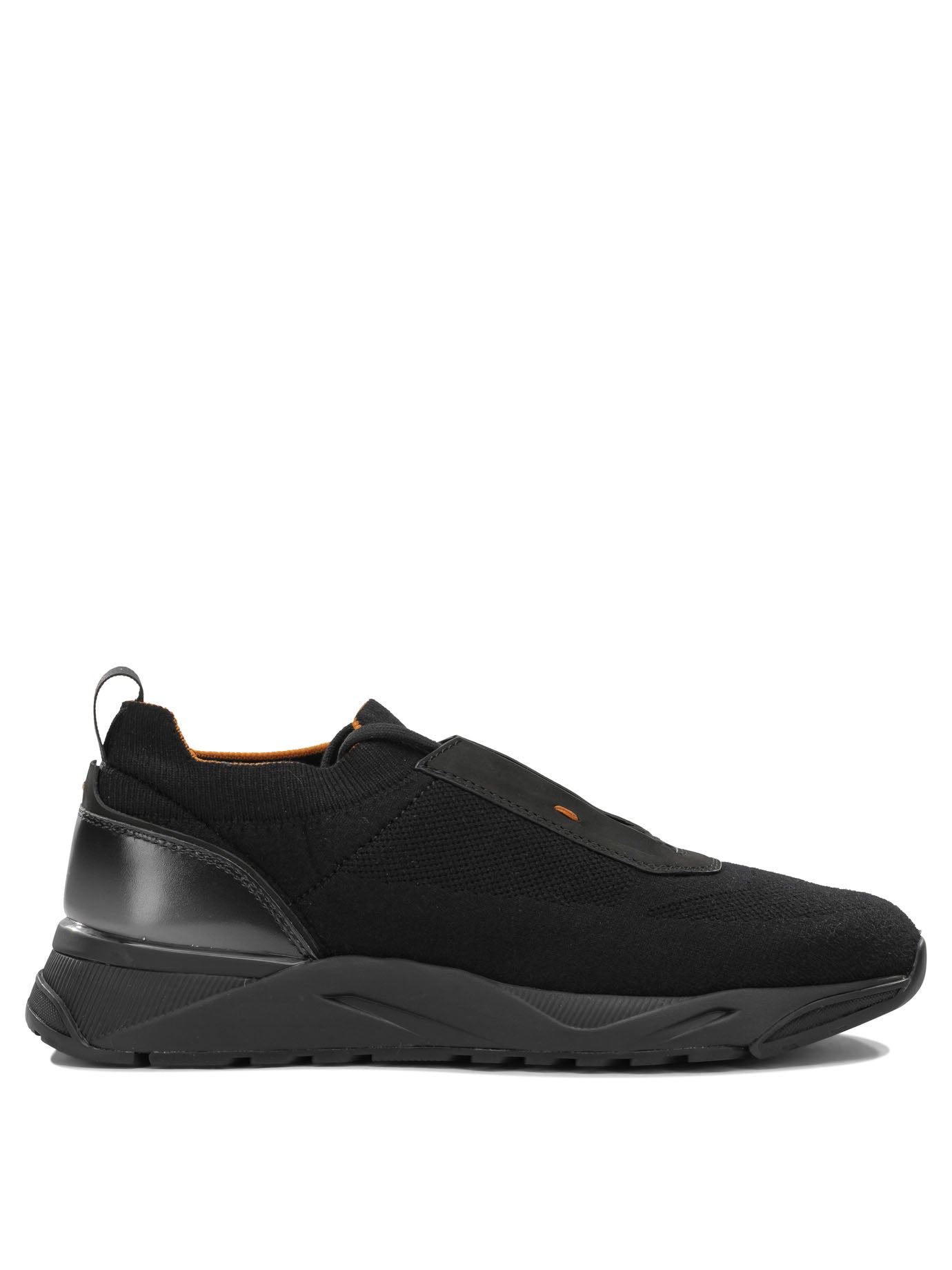Santoni Low-Top Sneakers Made Of Mesh And Leather